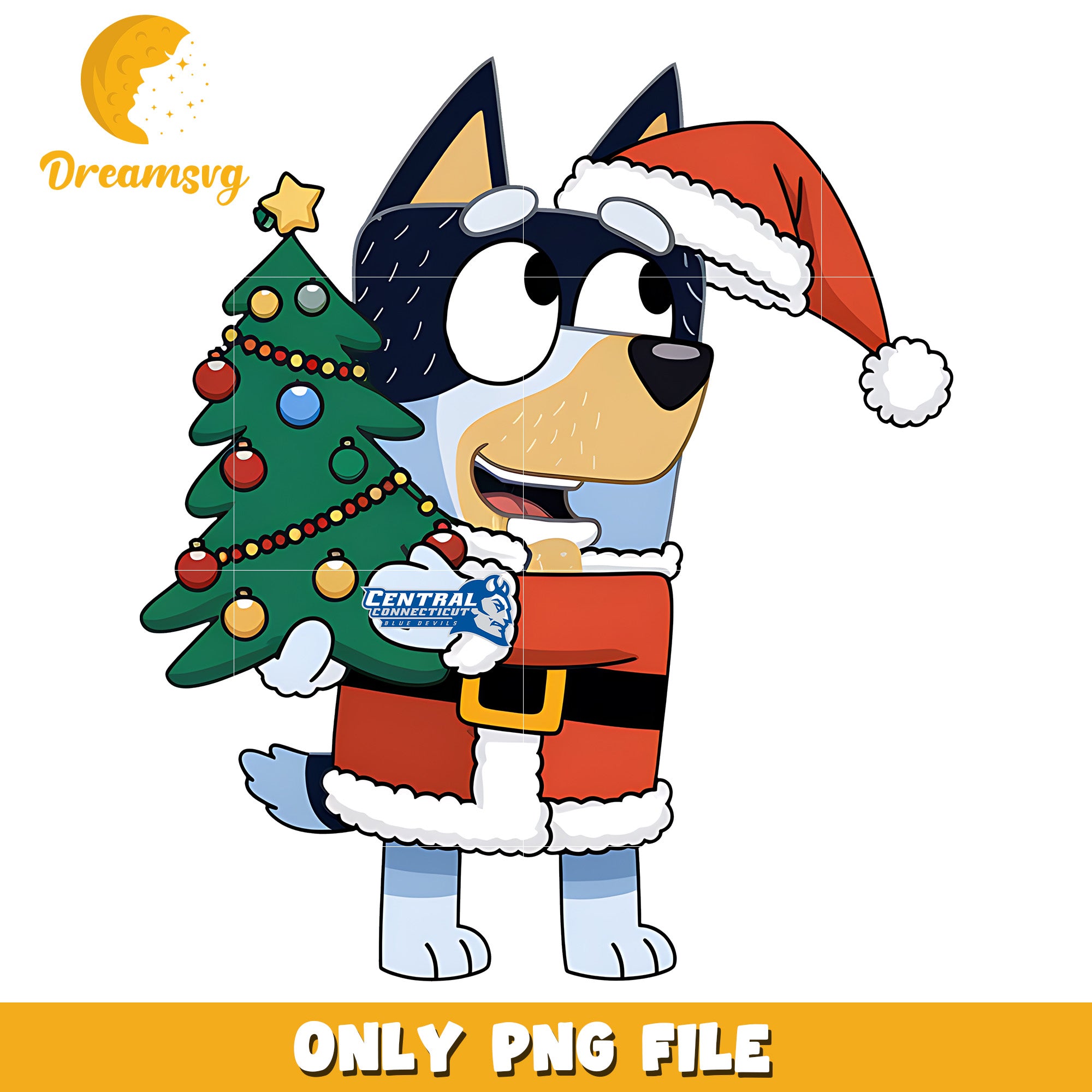 Bluey christmas tree png, Central Connecticut Blue Devils png, ncaa png