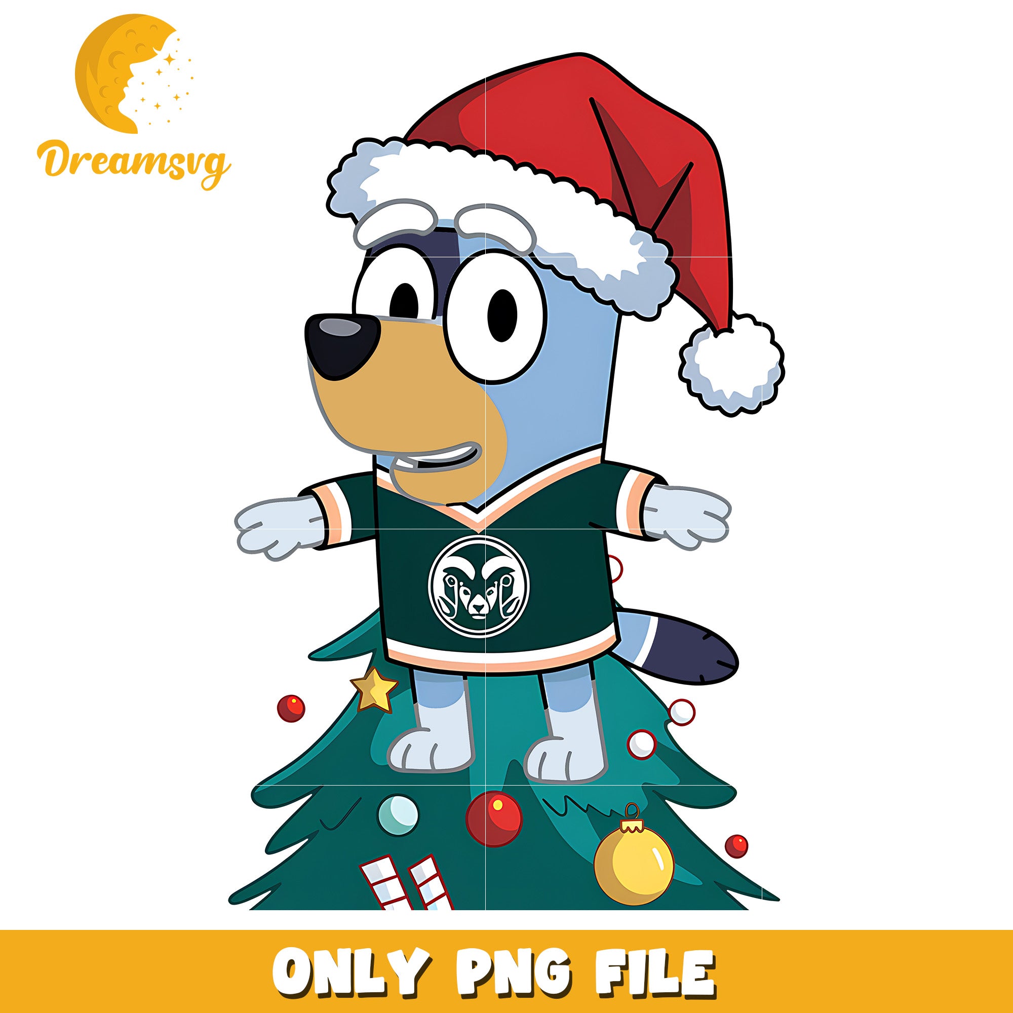 Bluey christmas tree png, Colorado State Rams png, ncaa png