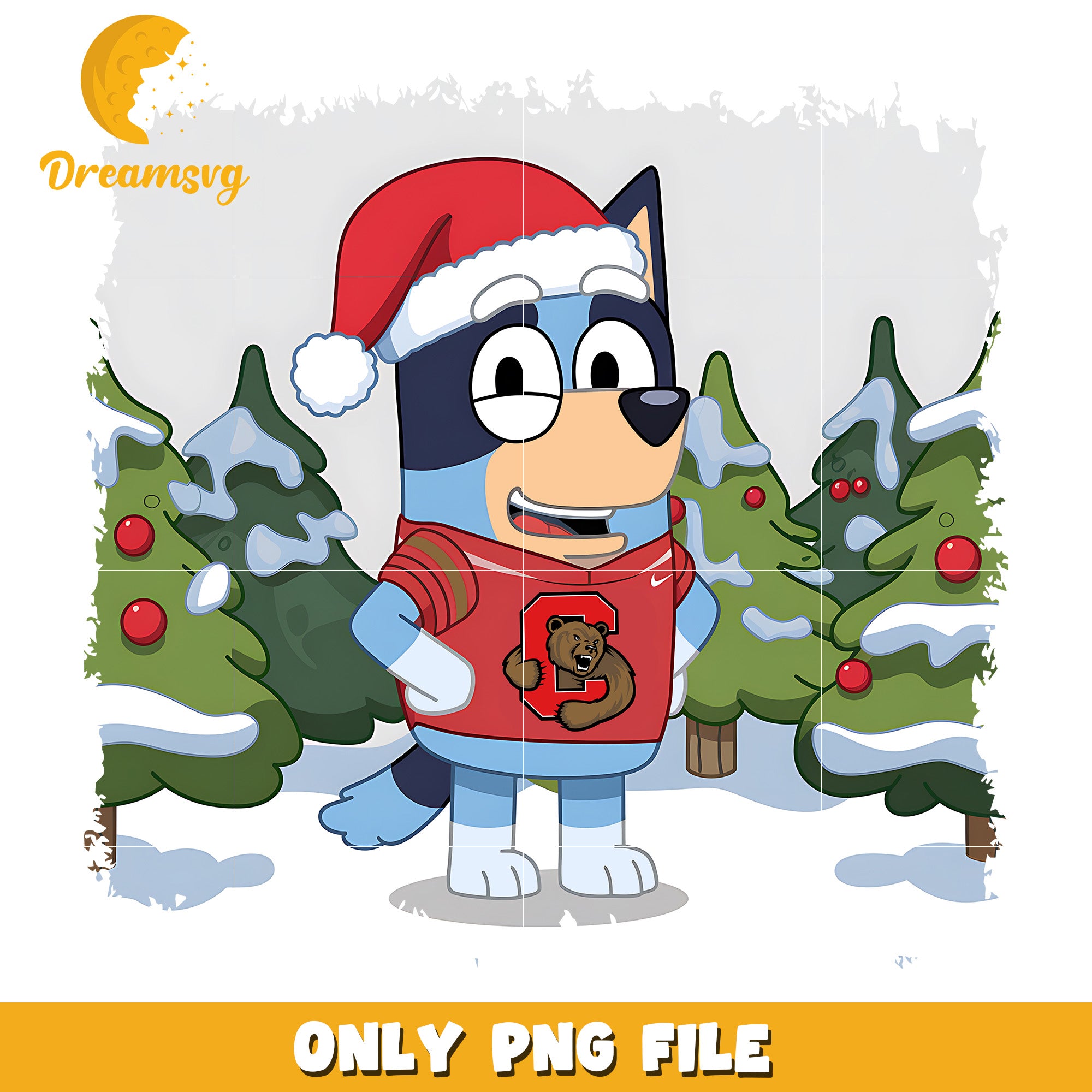 Bluey christmas tree png, Cornell Big Red png, ncaa png