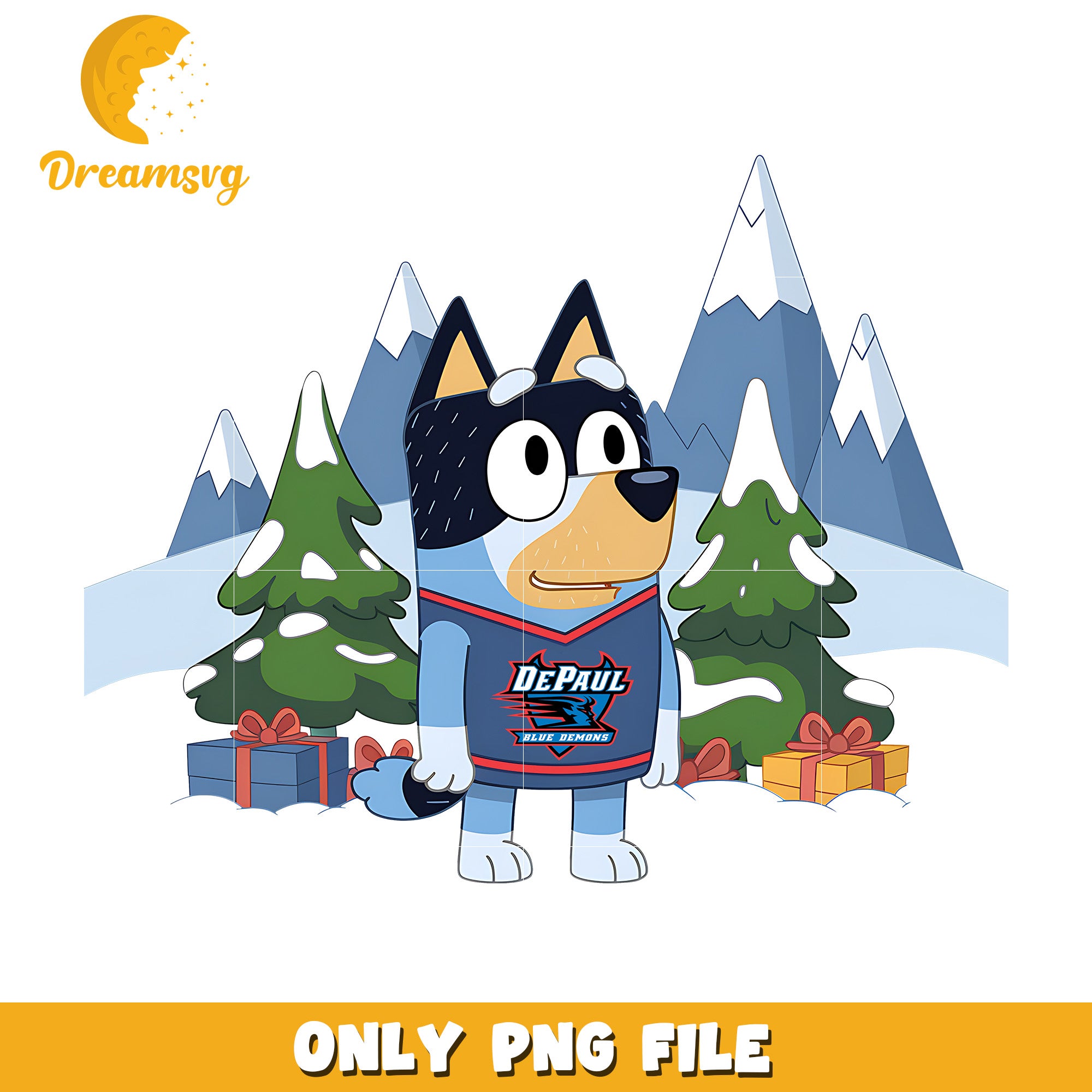 Bluey christmas tree png, DePaul Blue Demons png, ncaa png