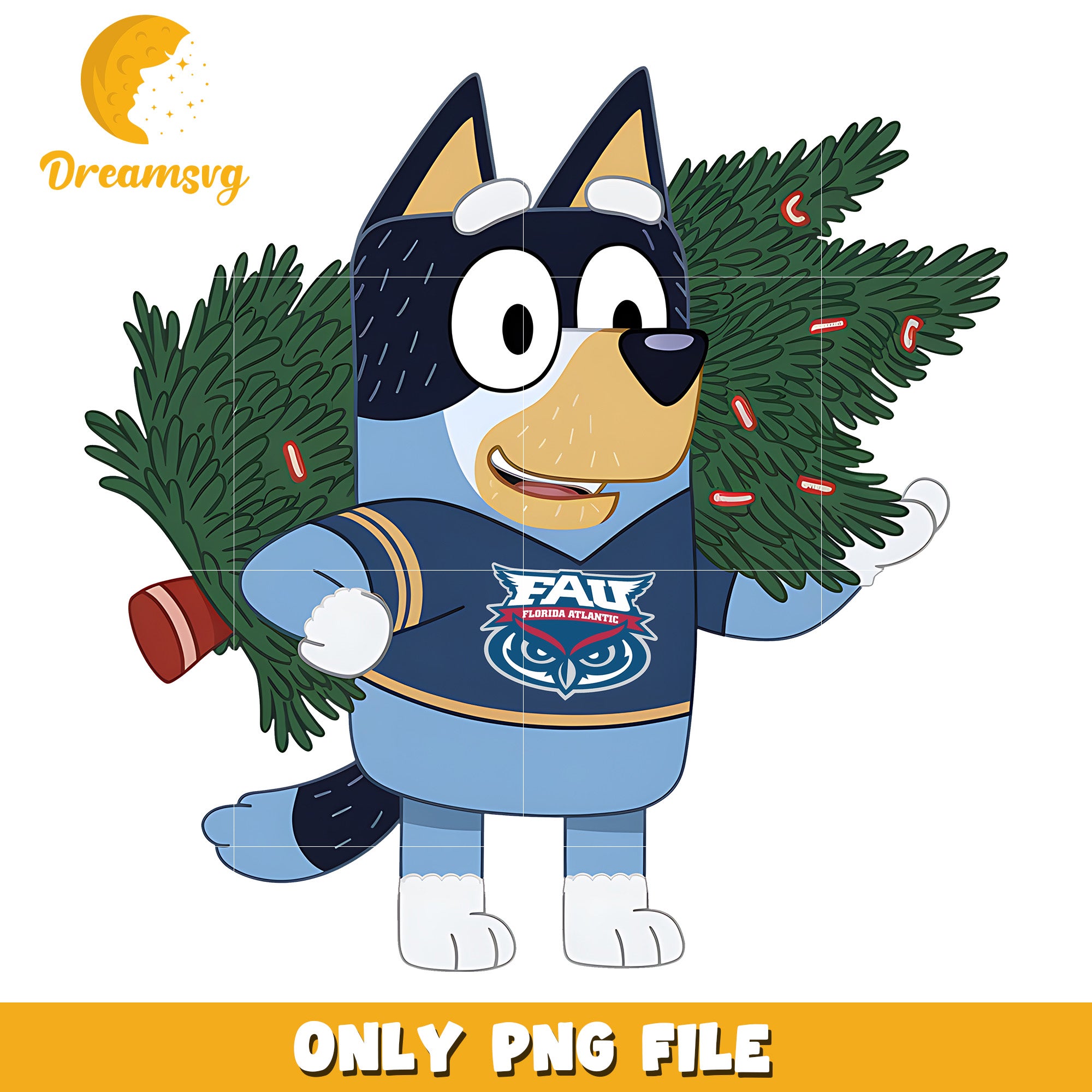 Bluey christmas tree png, Florida Atlantic Owls png, ncaa png