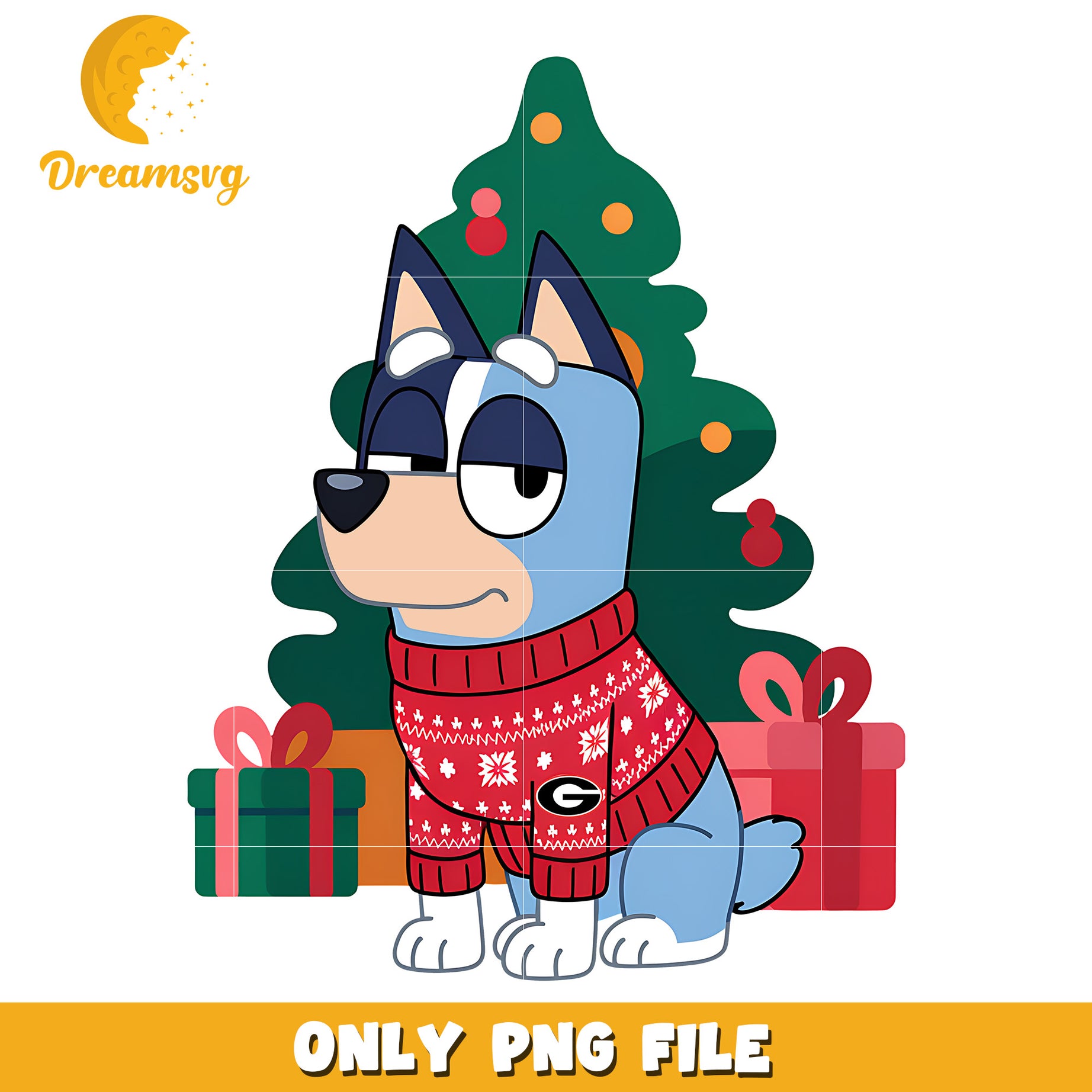 Bluey christmas tree png, Georgia Bulldogs png, ncaa png