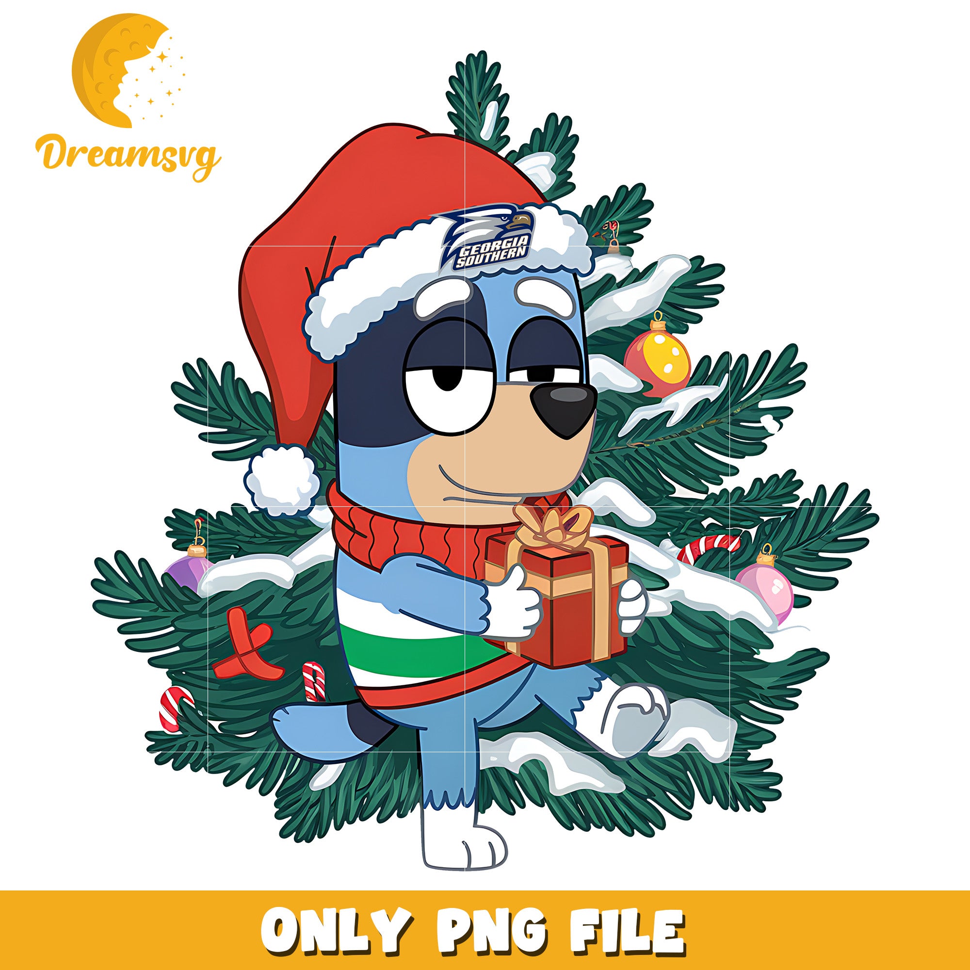 Bluey christmas tree png, Georgia Southern Eagles png, ncaa png