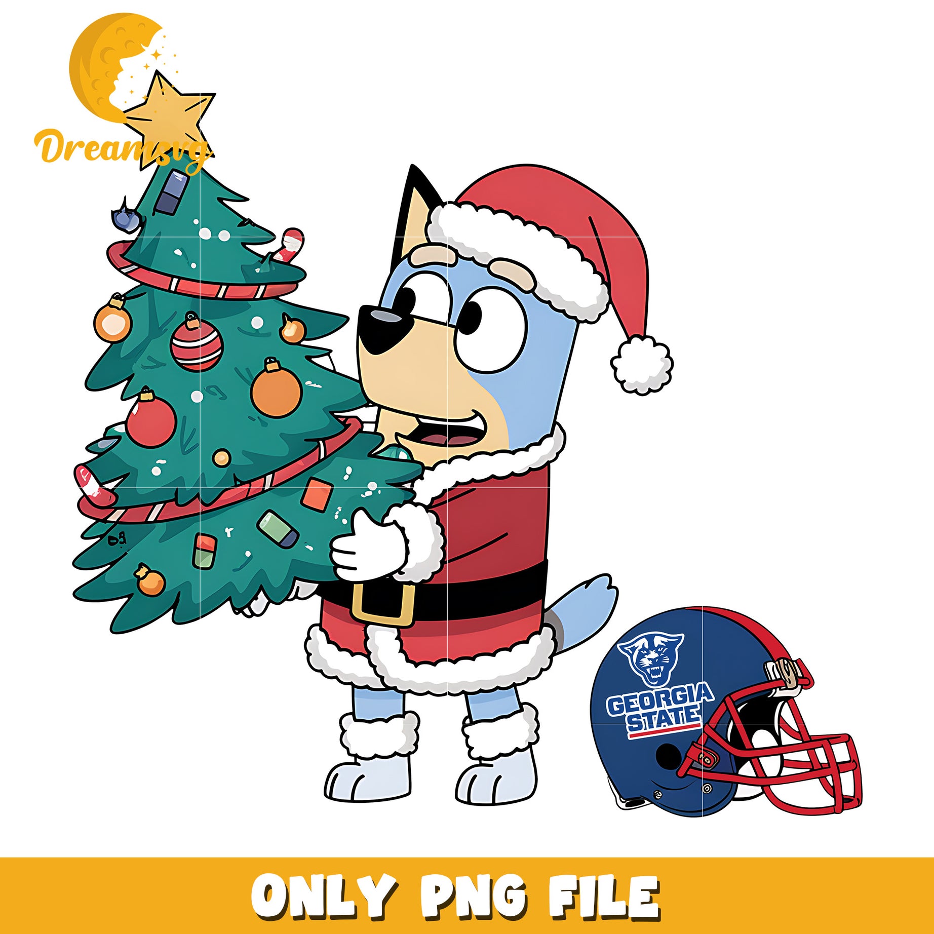 Bluey christmas tree png, Georgia State Panthers png, ncaa png