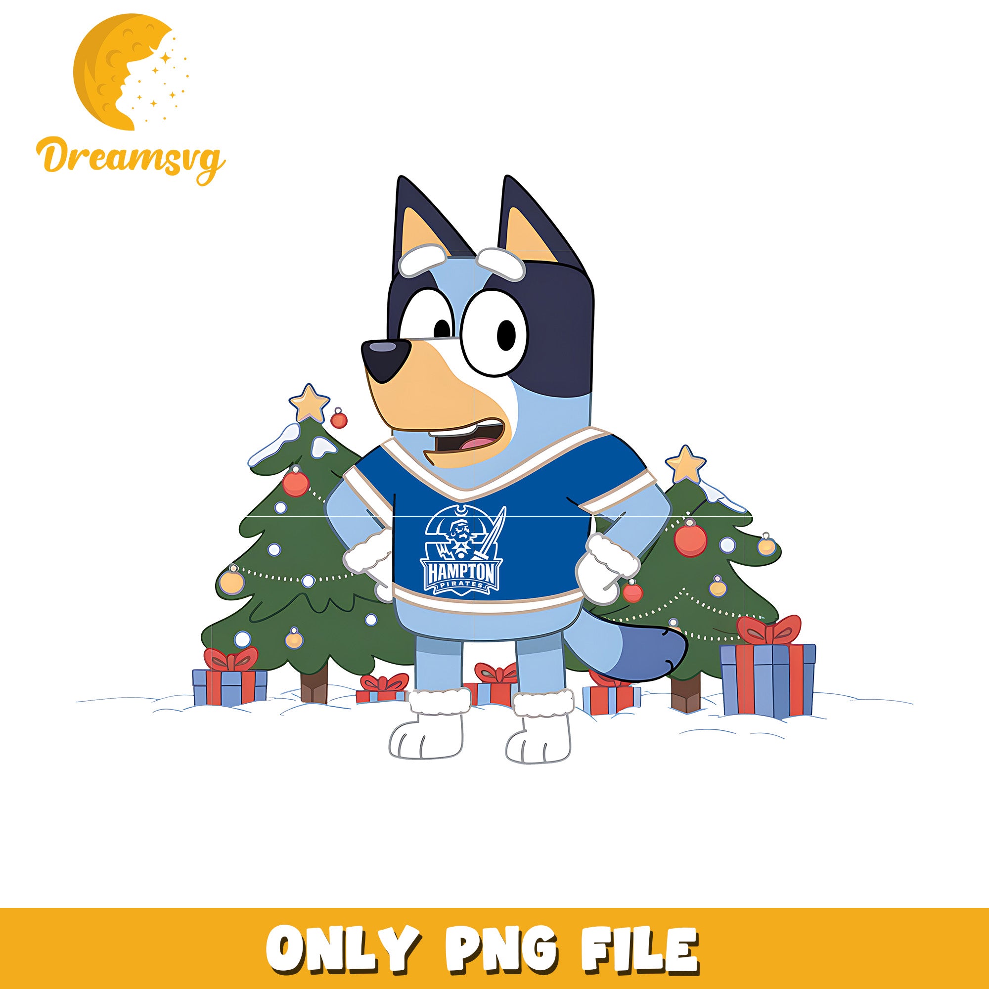 Bluey christmas tree png, Hampton Pirates png, ncaa png