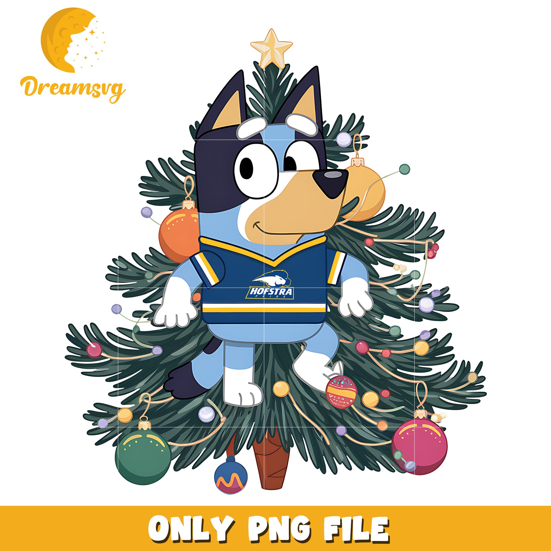 Bluey christmas tree png, Hofstra Pride png, ncaa png