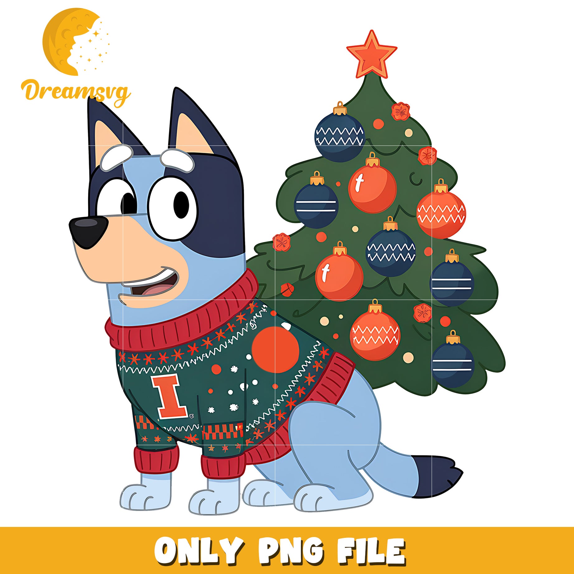 Bluey christmas tree png, Illinois Fighting Illini png, ncaa png