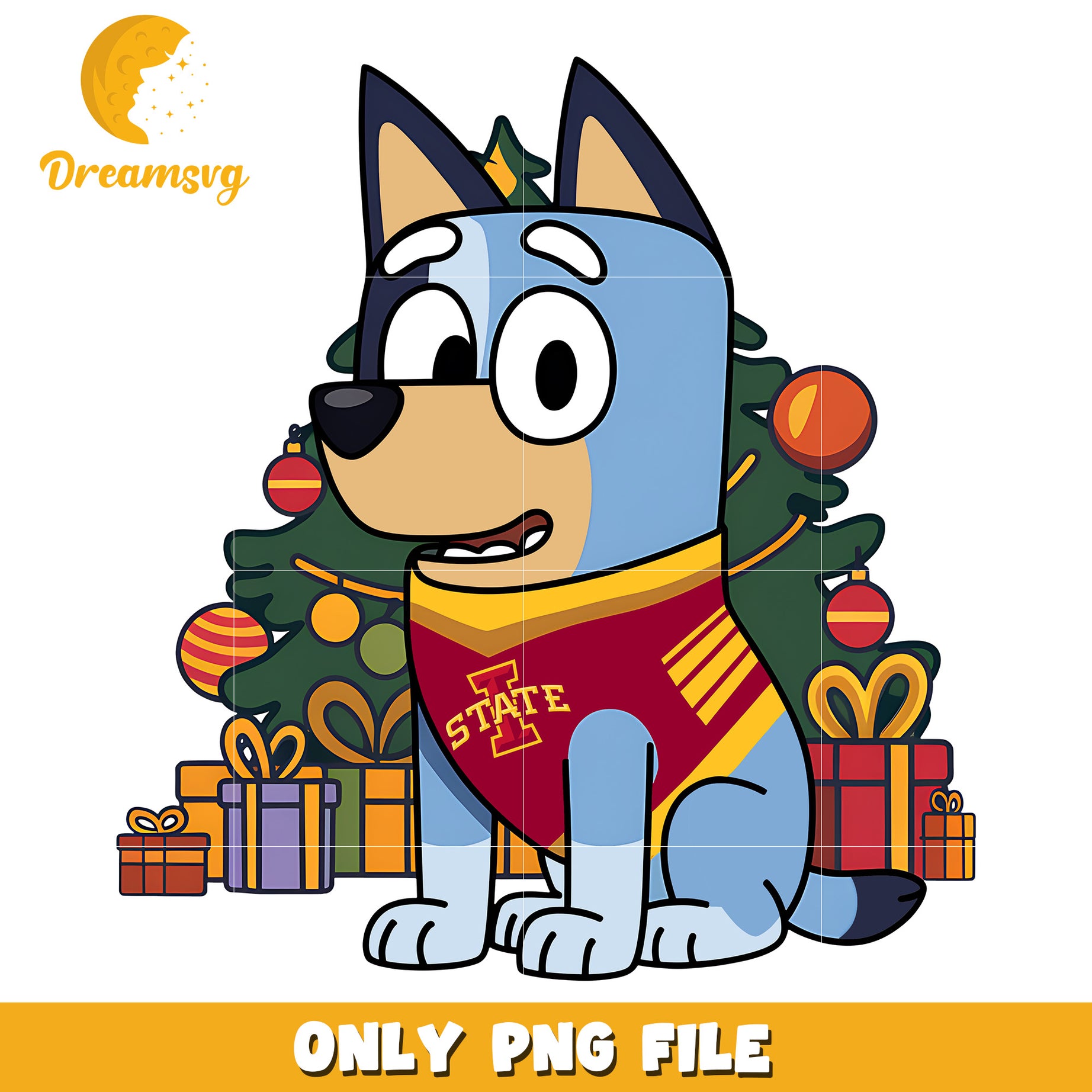 Bluey christmas tree png, Iowa State Cyclones png, ncaa png