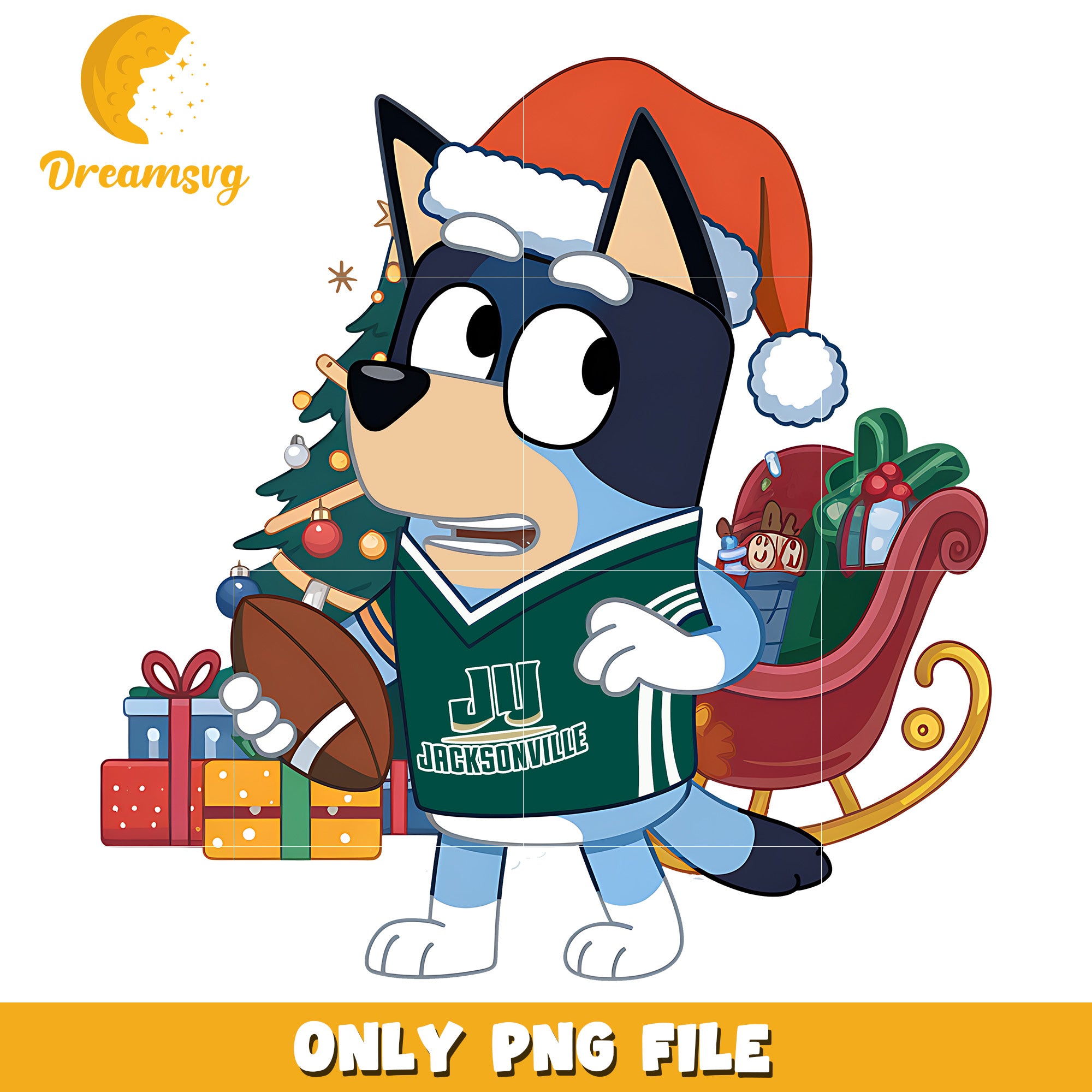 Bluey christmas tree png, Jacksonville Dolphins png, ncaa png