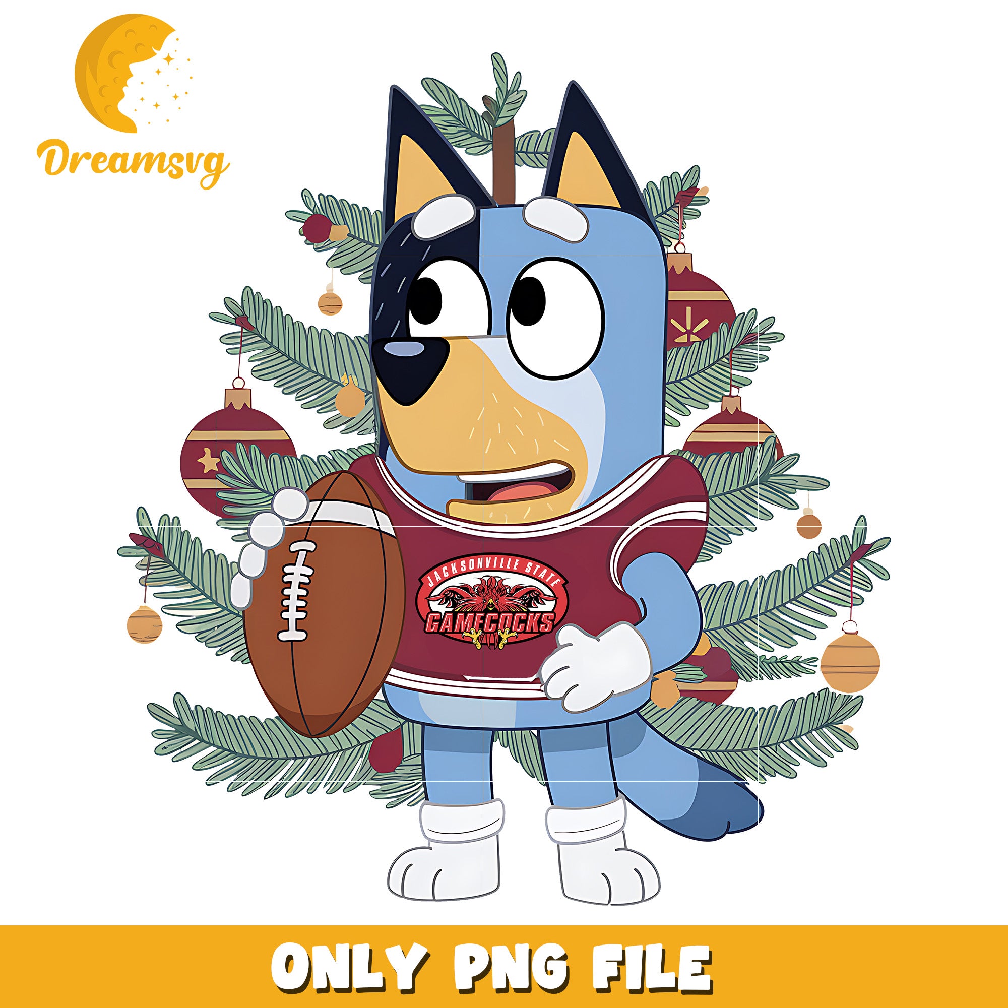 Bluey christmas tree png, Jacksonville State Gamecocks png, ncaa png
