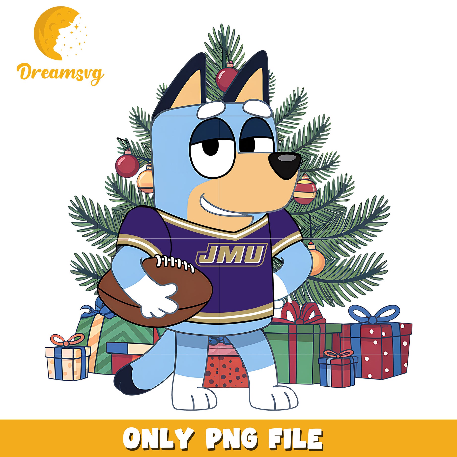 Bluey christmas tree png, James Madison Dukes png, ncaa png