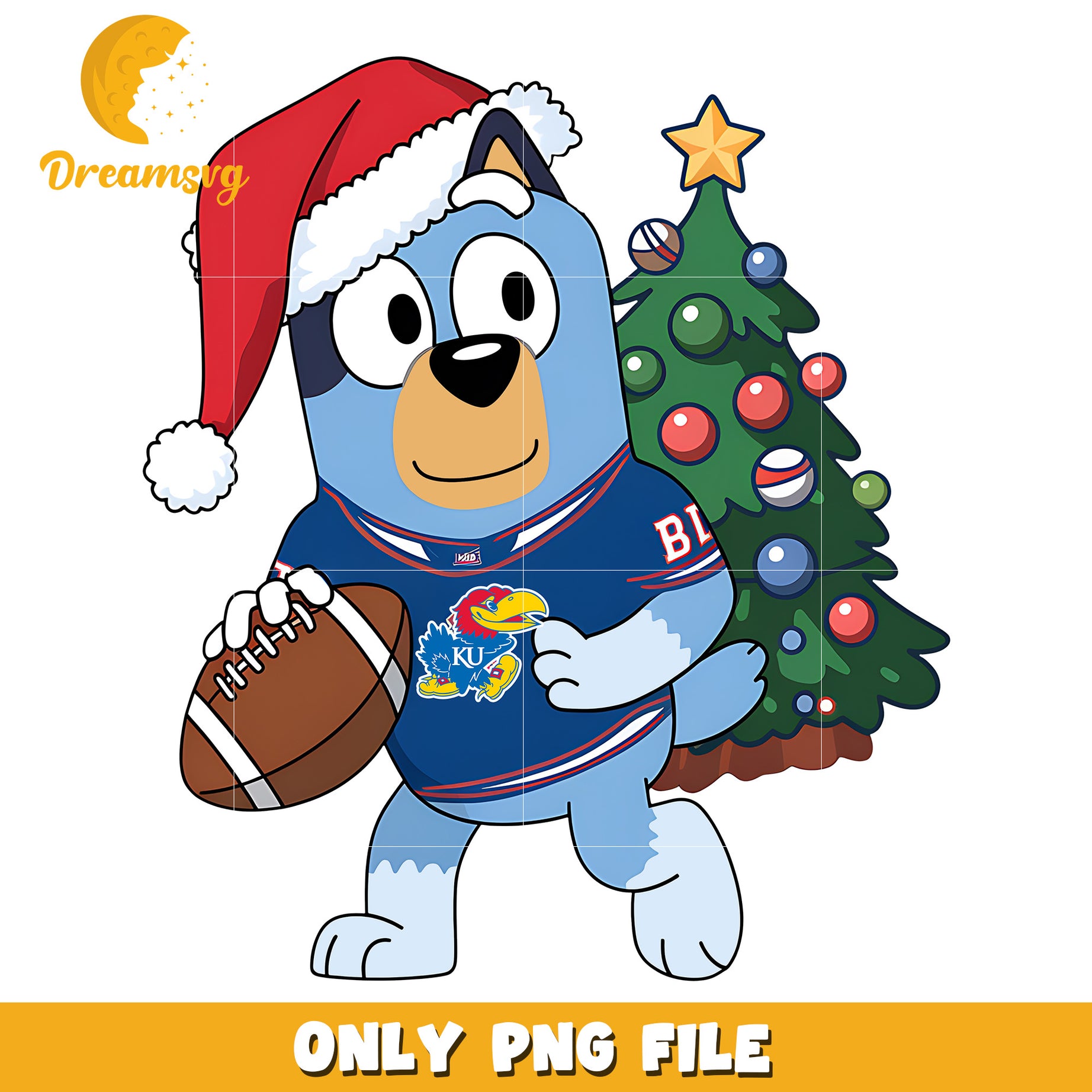 Bluey christmas tree png, Kansas Jayhawks png, ncaa png