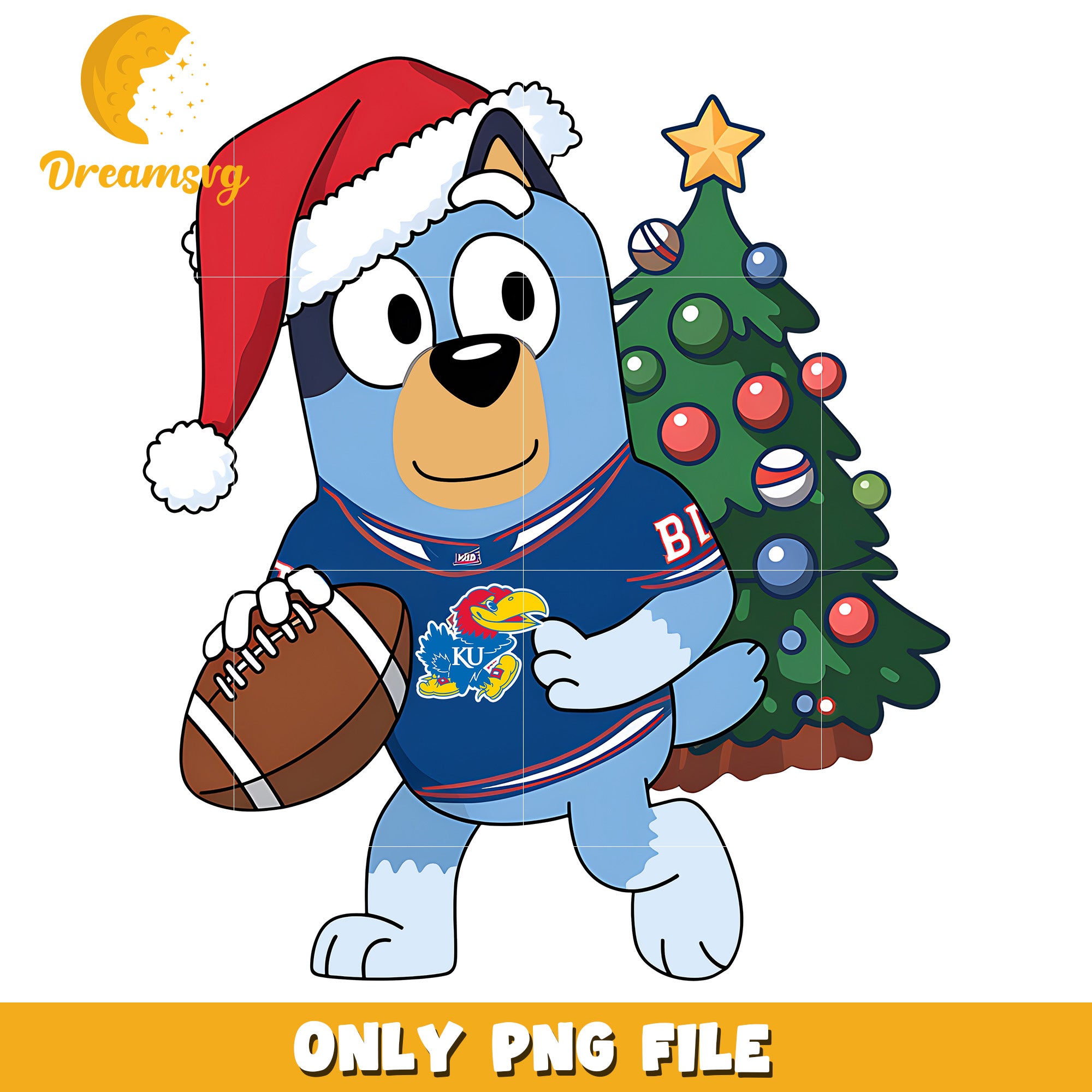 Bluey christmas tree png, Kansas Jayhawks png, ncaa png