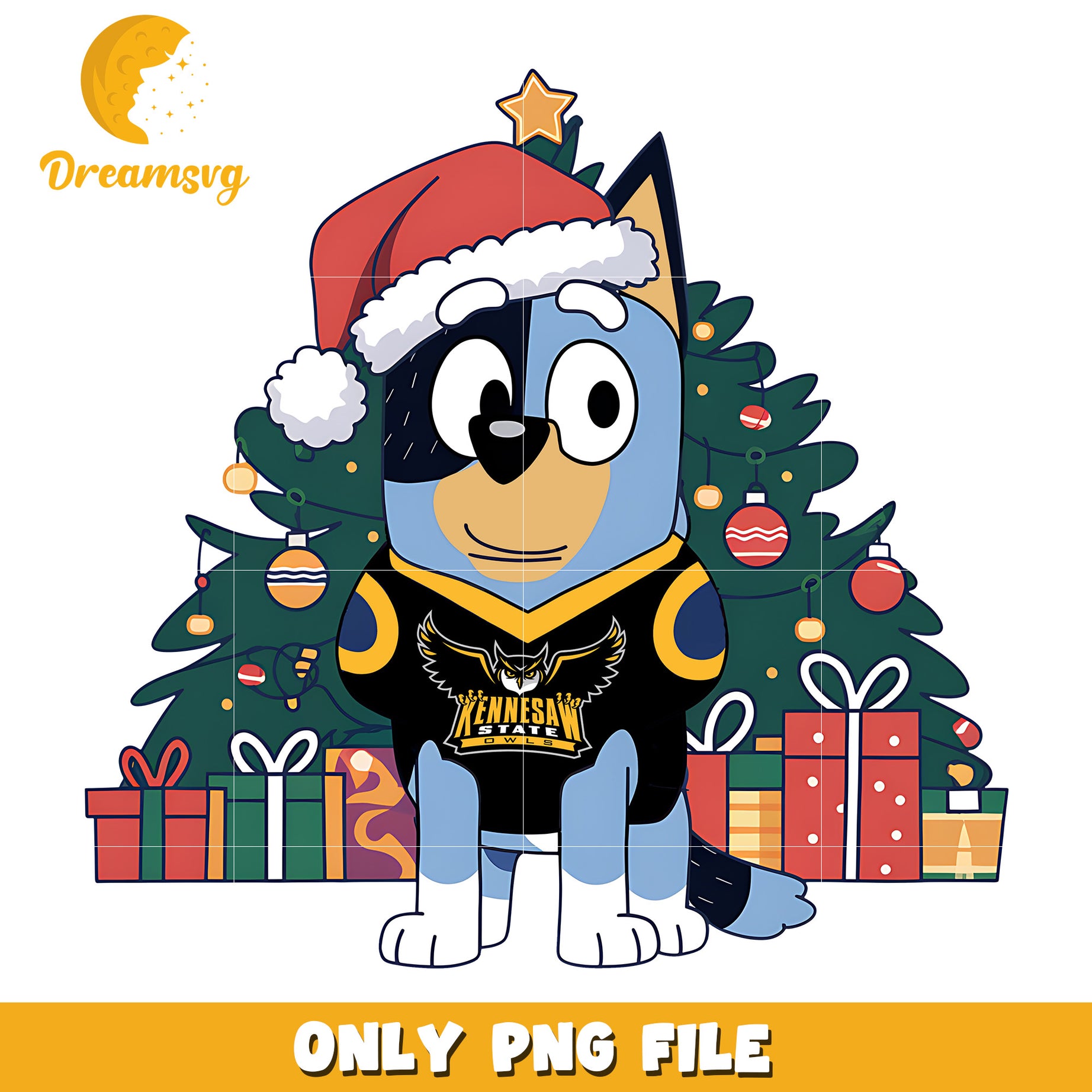 Bluey christmas tree png, Kennesaw State Owls png, ncaa png