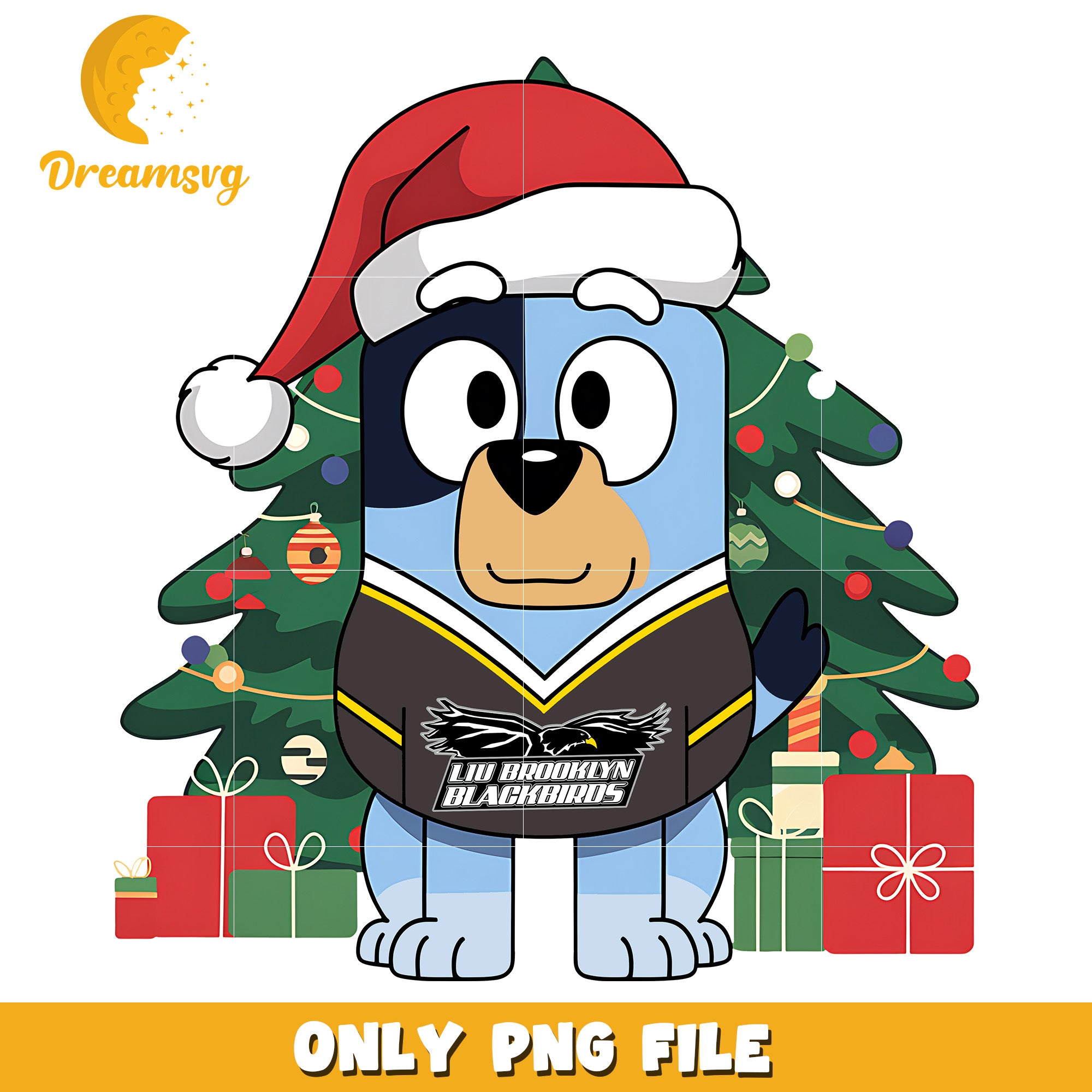 Bluey christmas tree png, LIU Brooklyn Blackbirds png, ncaa png