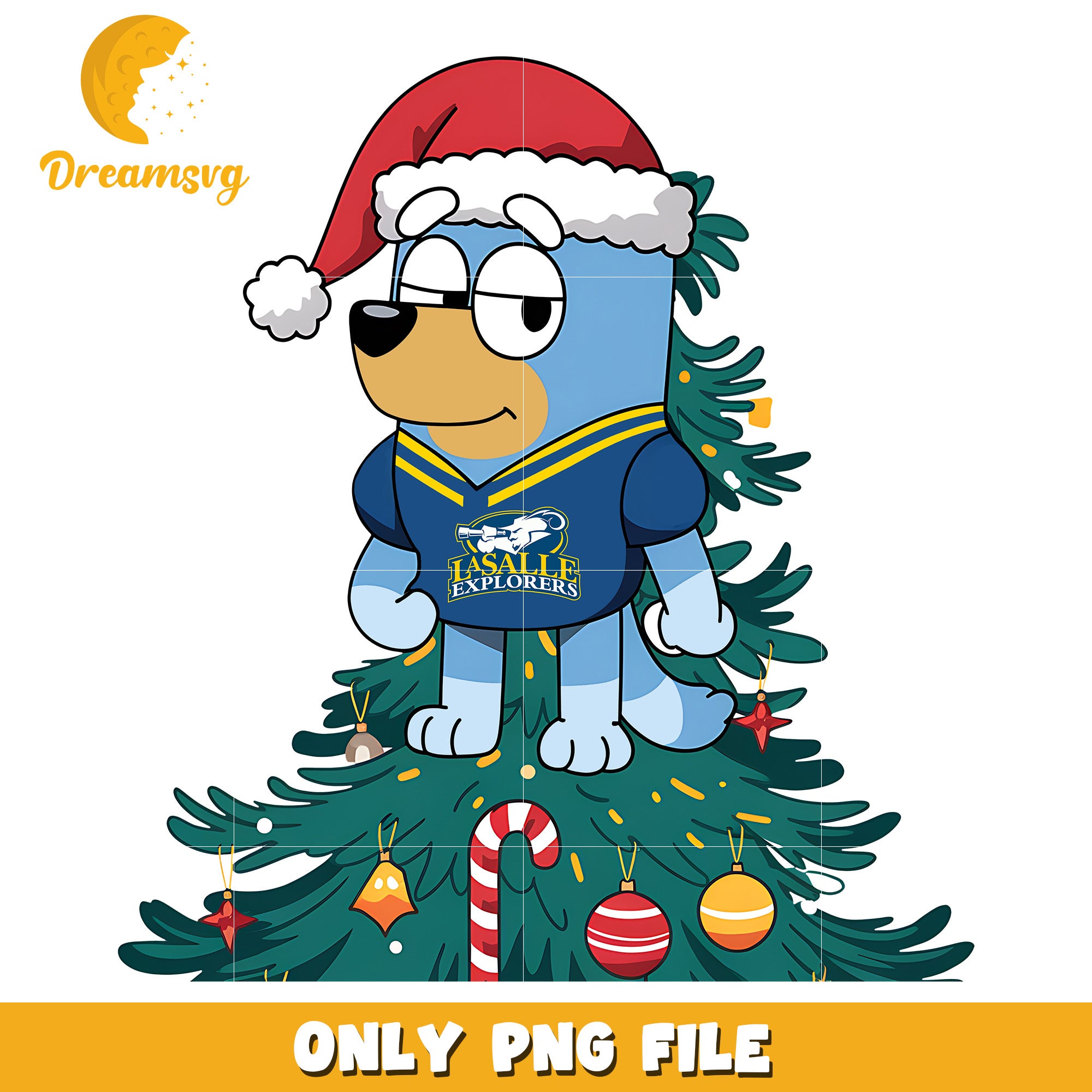 Bluey christmas tree png, La Salle Explorers png, ncaa png