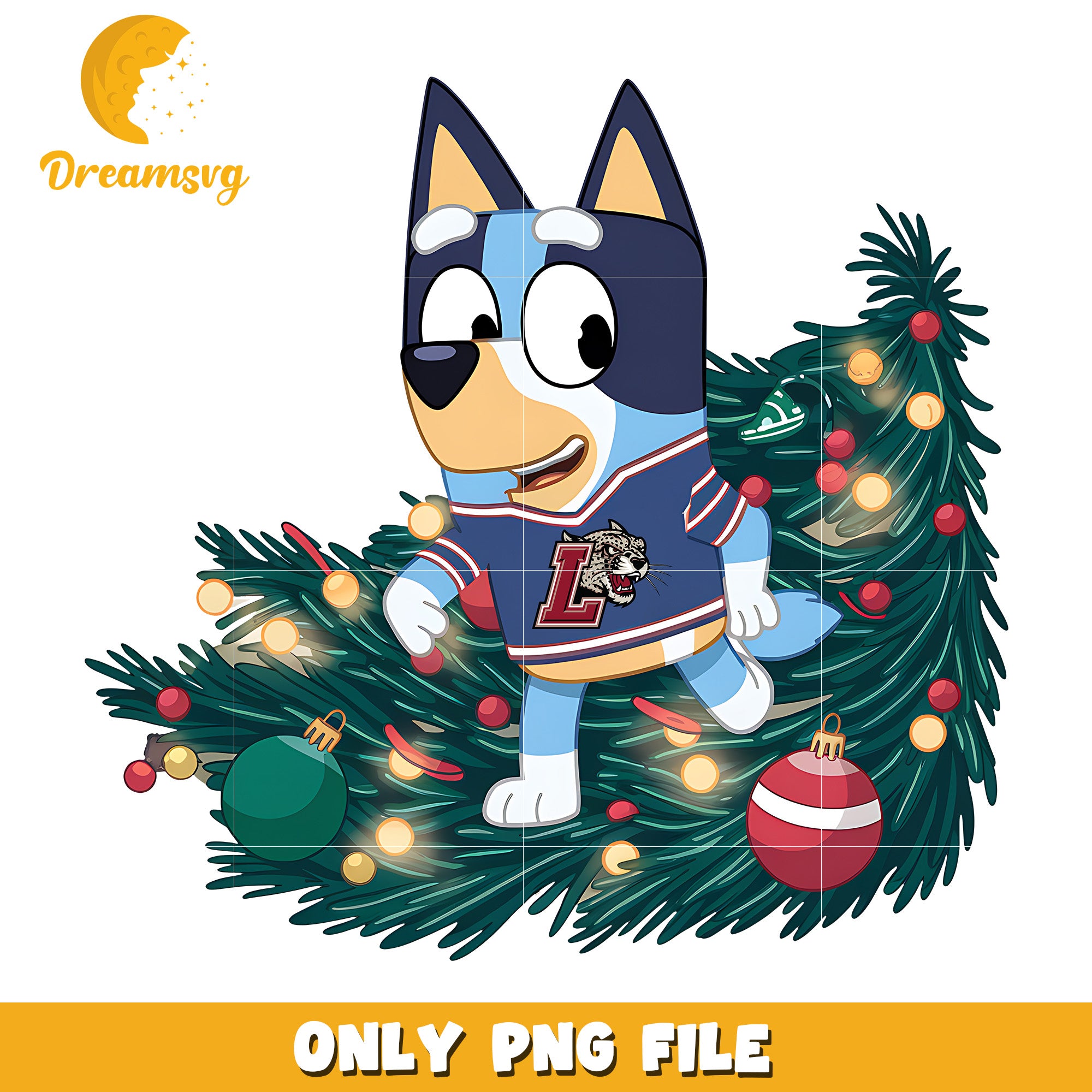 Bluey christmas tree png, Lafayette Leopards png, ncaa png
