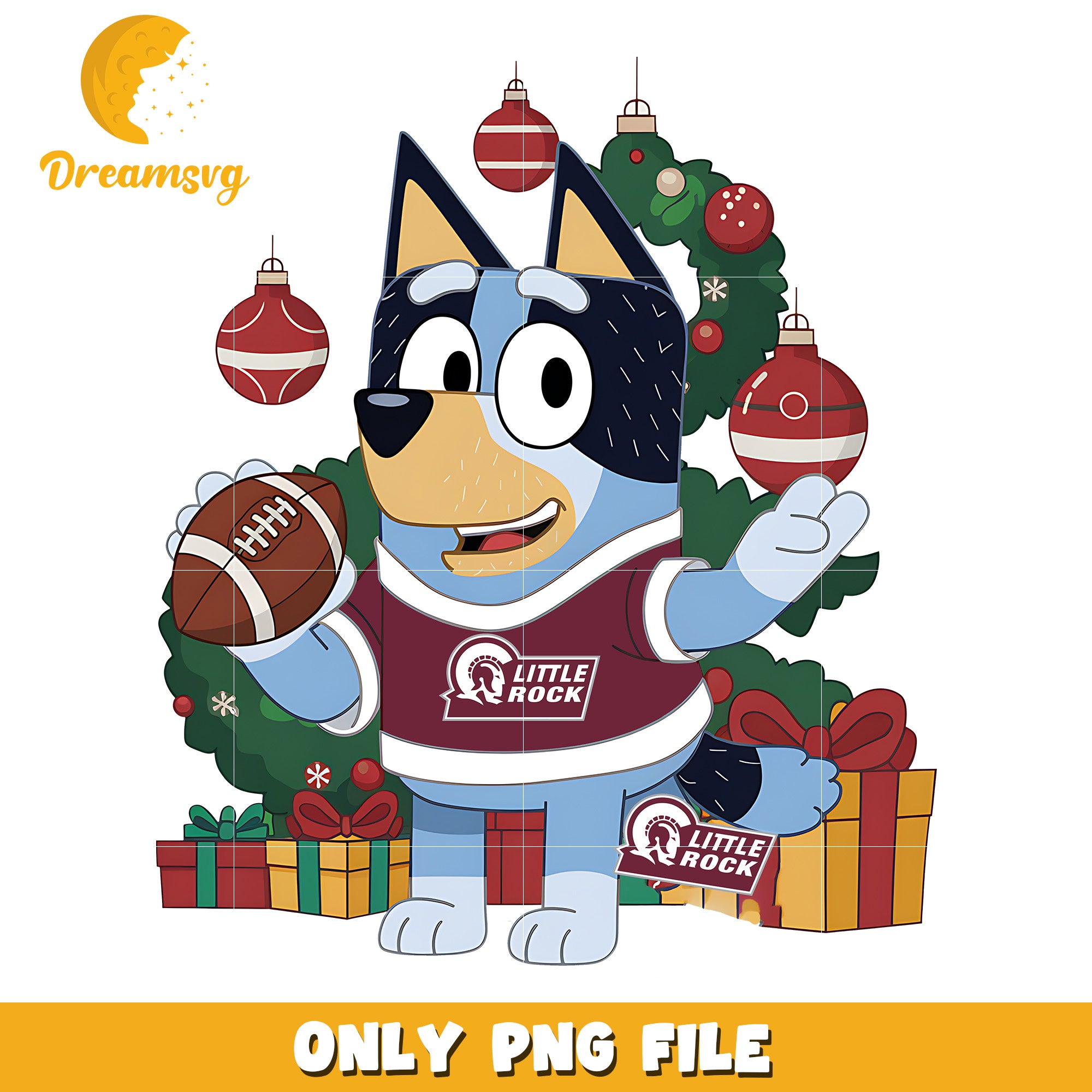 Bluey christmas tree png, Little Rock Trojans png, ncaa png