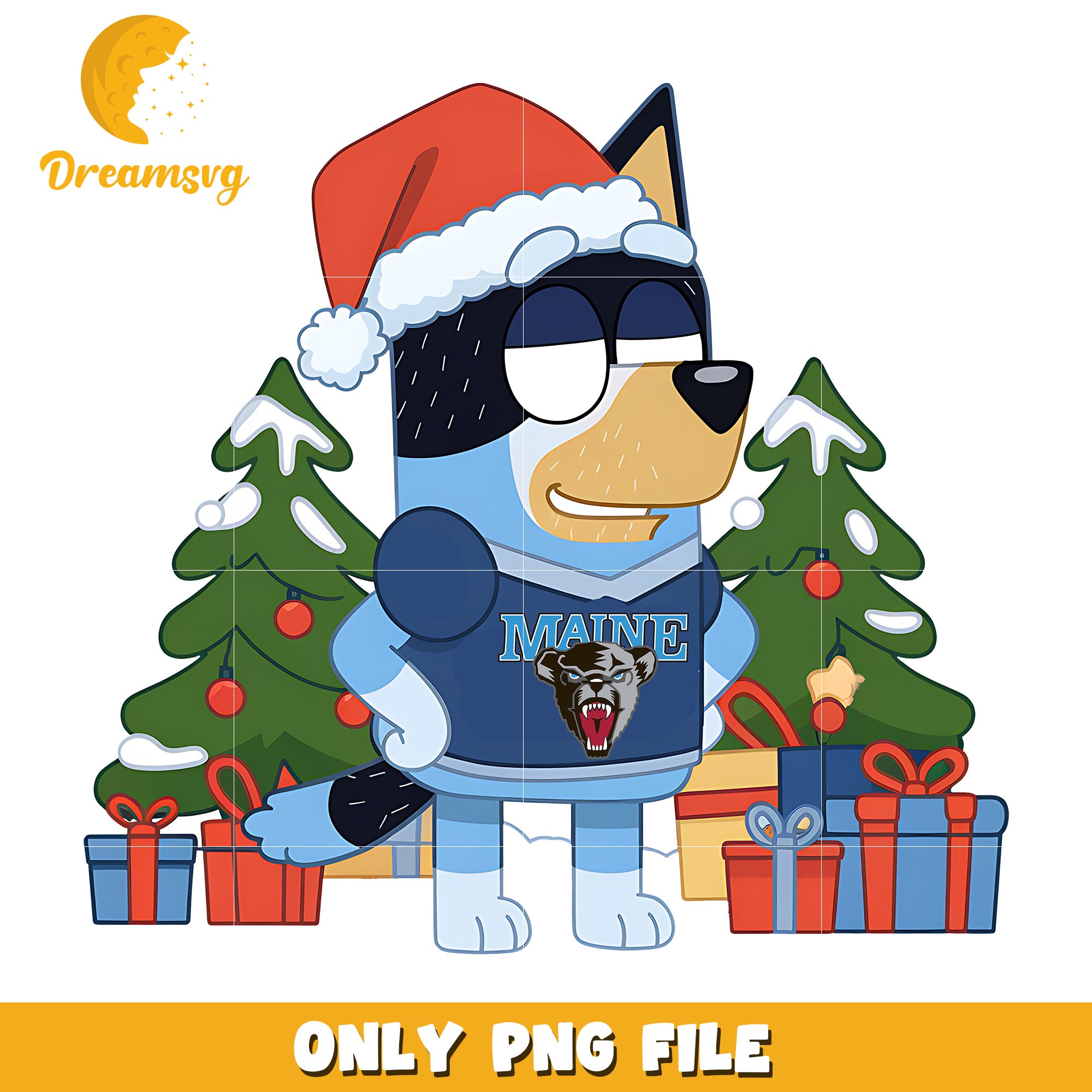 Bluey christmas tree png, Maine Black Bears png, ncaa png