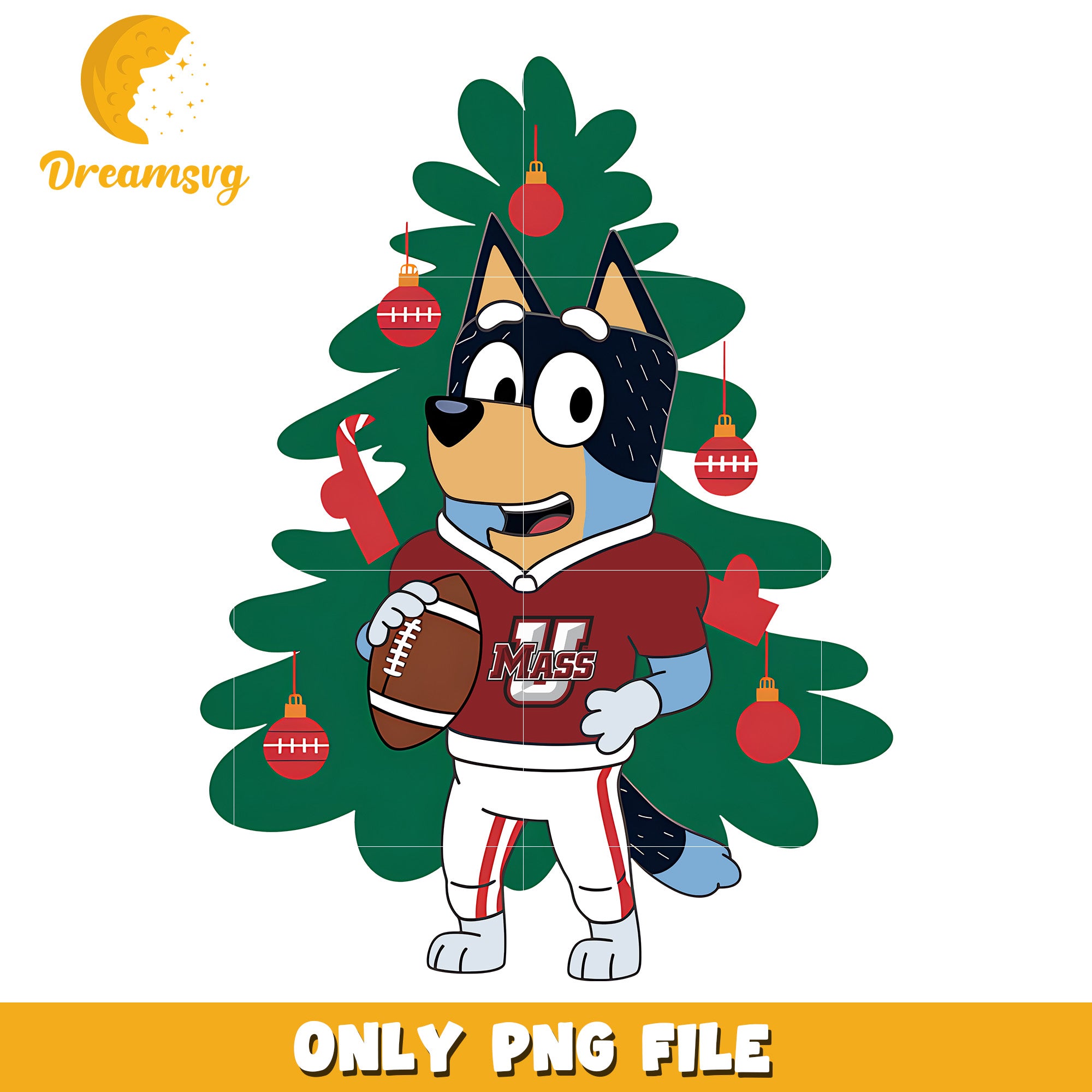 Bluey christmas tree png, Massachusetts Minutemen png, ncaa png