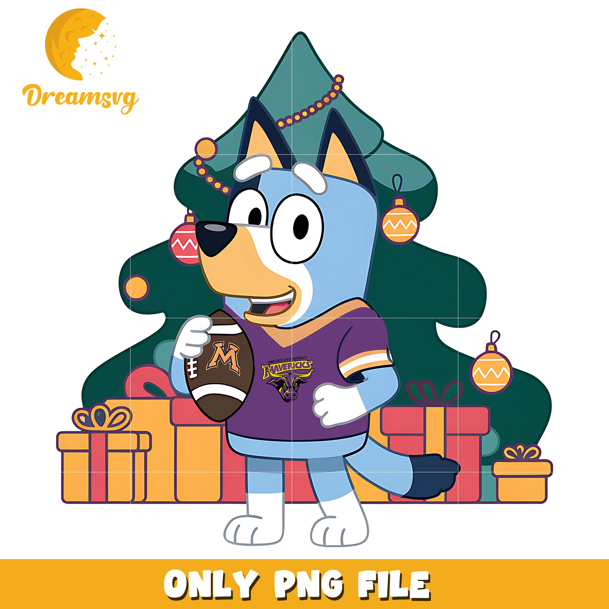 Bluey christmas tree png, Minnesota State Mavericks png, ncaa png