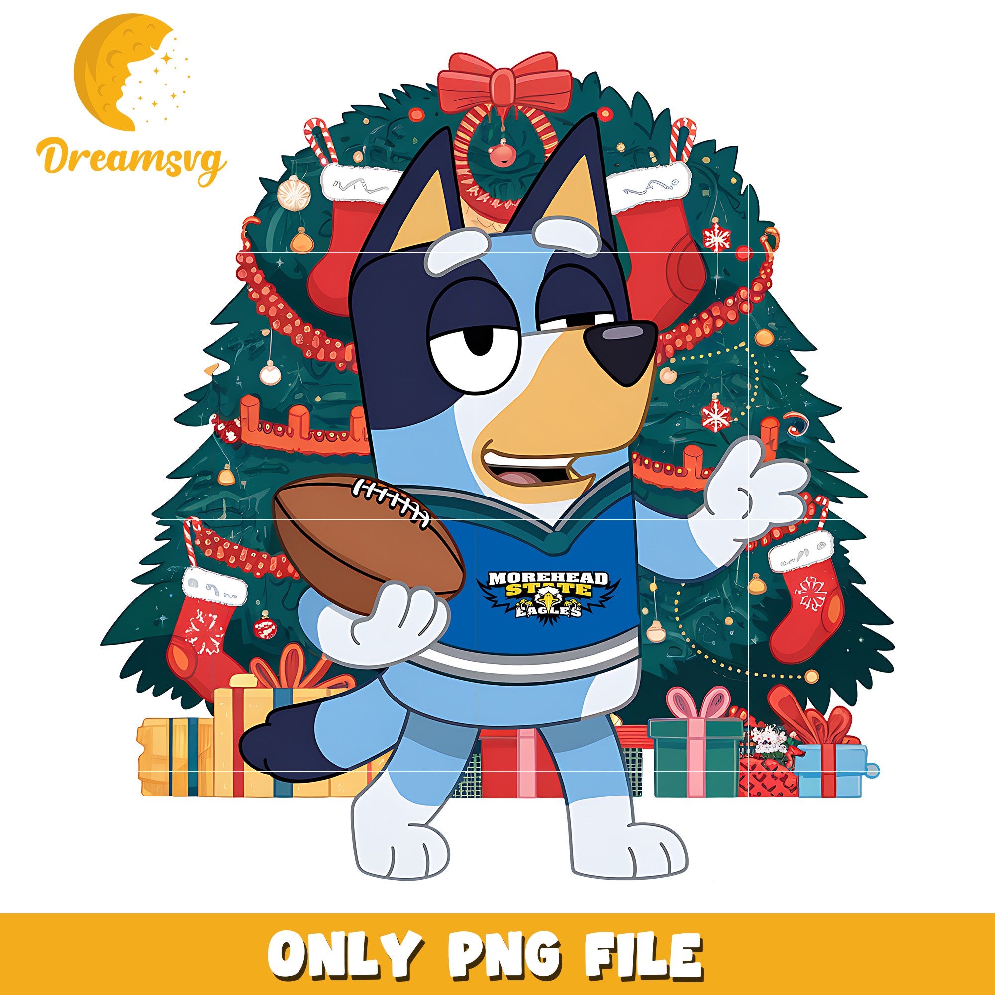 Bluey christmas tree png, Morehead State Eagles png, ncaa png