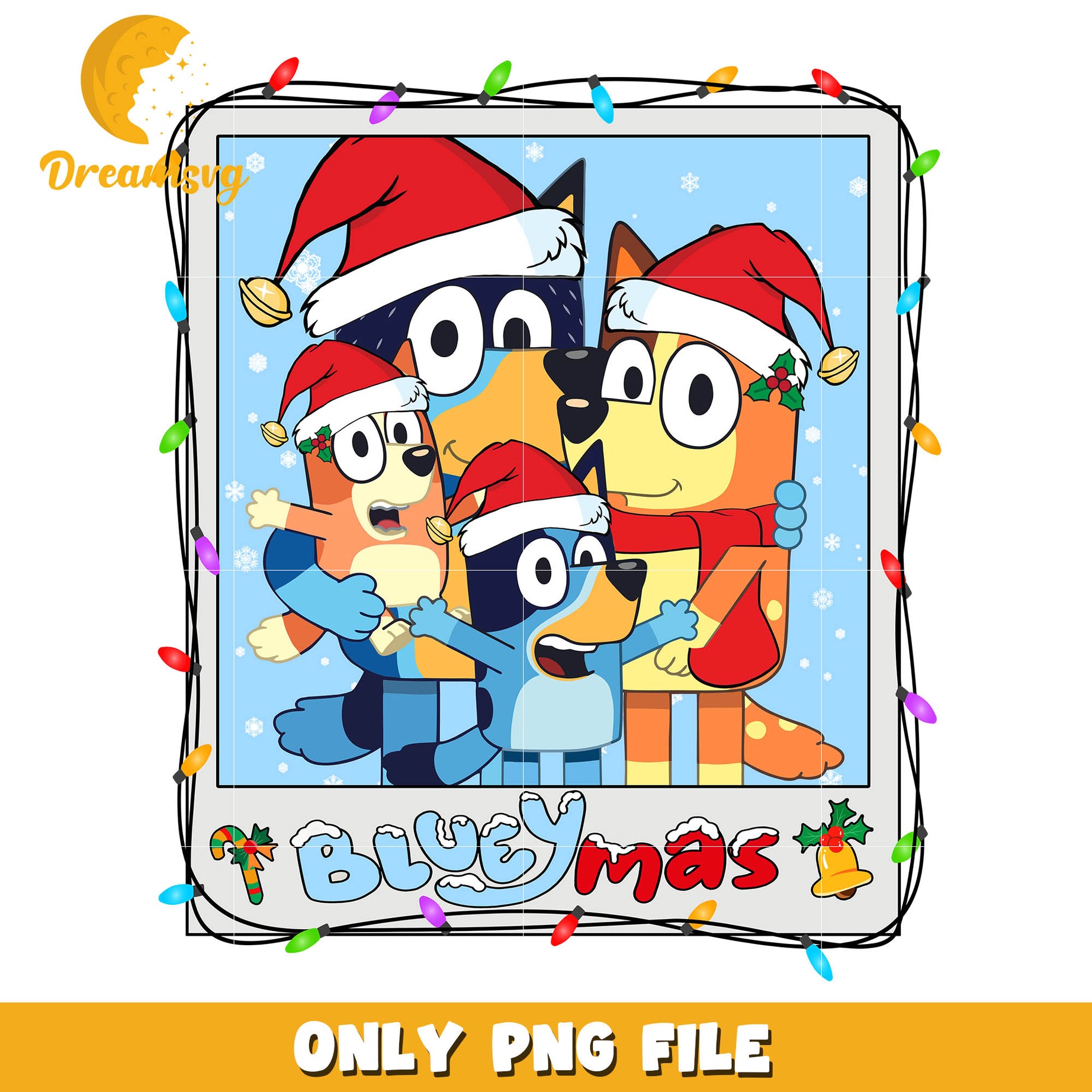 Bluey christmas winter disney png, bluey bingo bandit chilli​​ png