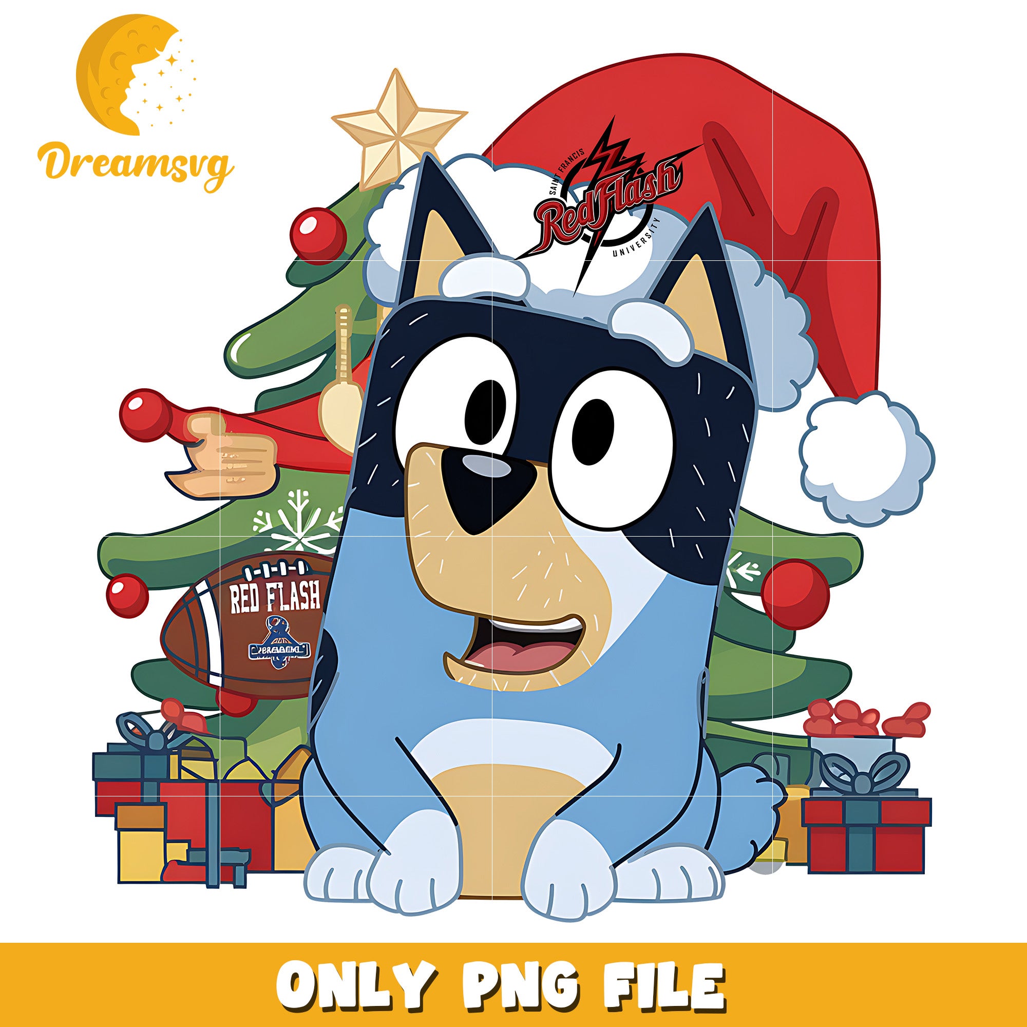 Bluey chritmas design png, Saint Francis Red Flash png, ncaa png