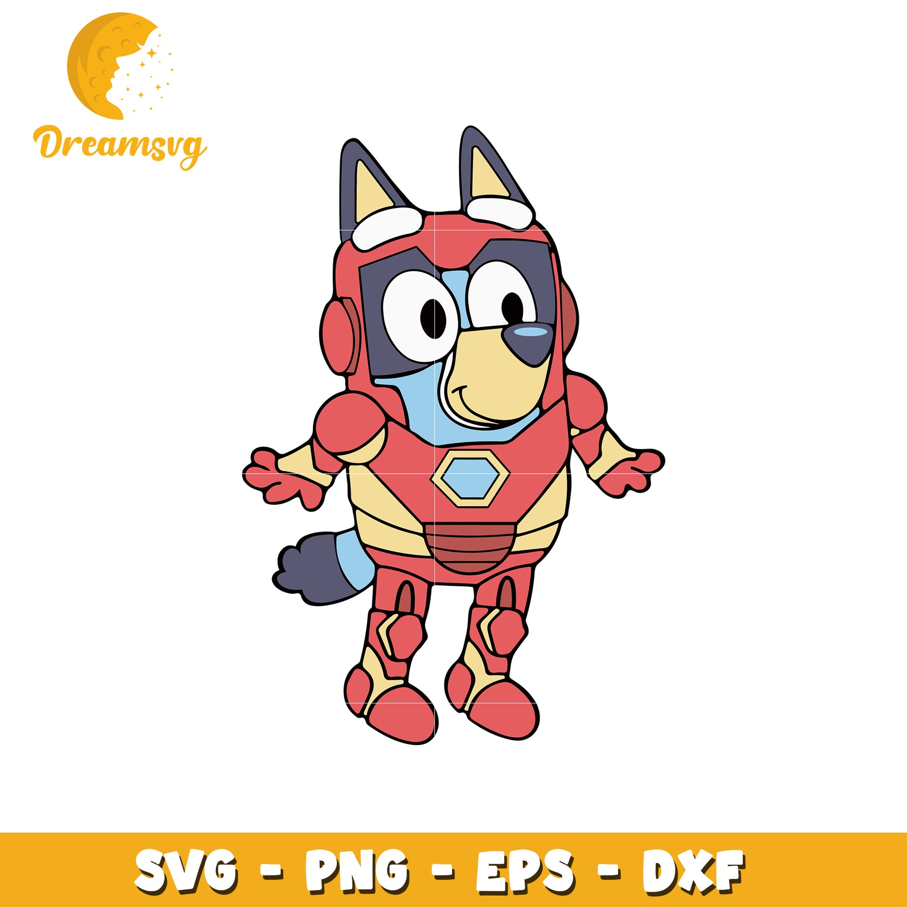 Bluey cosplay iron man svg, iron man svg, avengers svg