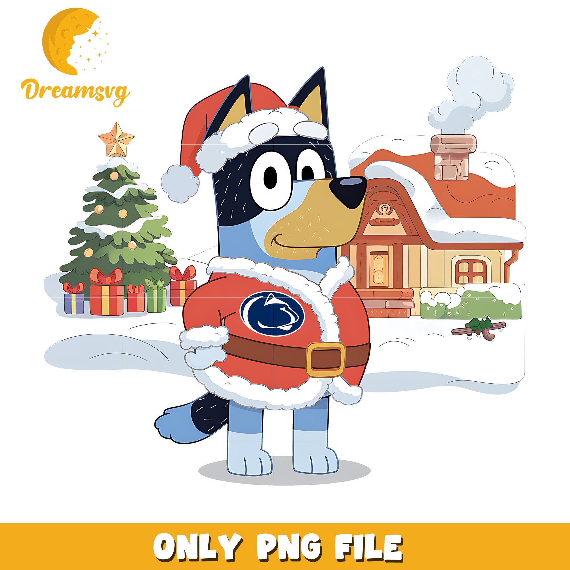 Bluey cosplay santa claus png, Penn State Nittany Lions png, ncaa png