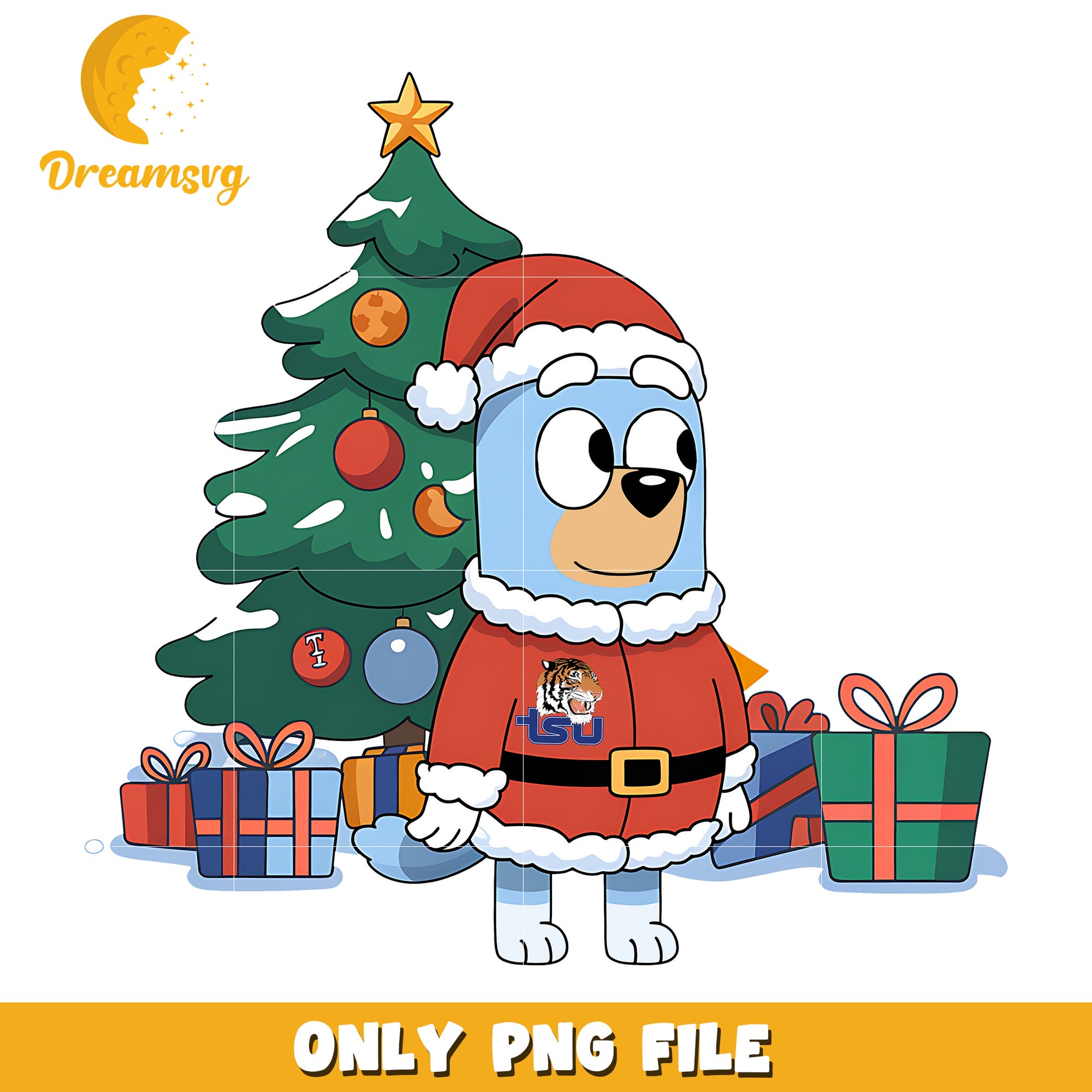 Bluey cosplay santa png, Tennessee State Tigers png, ncaa png