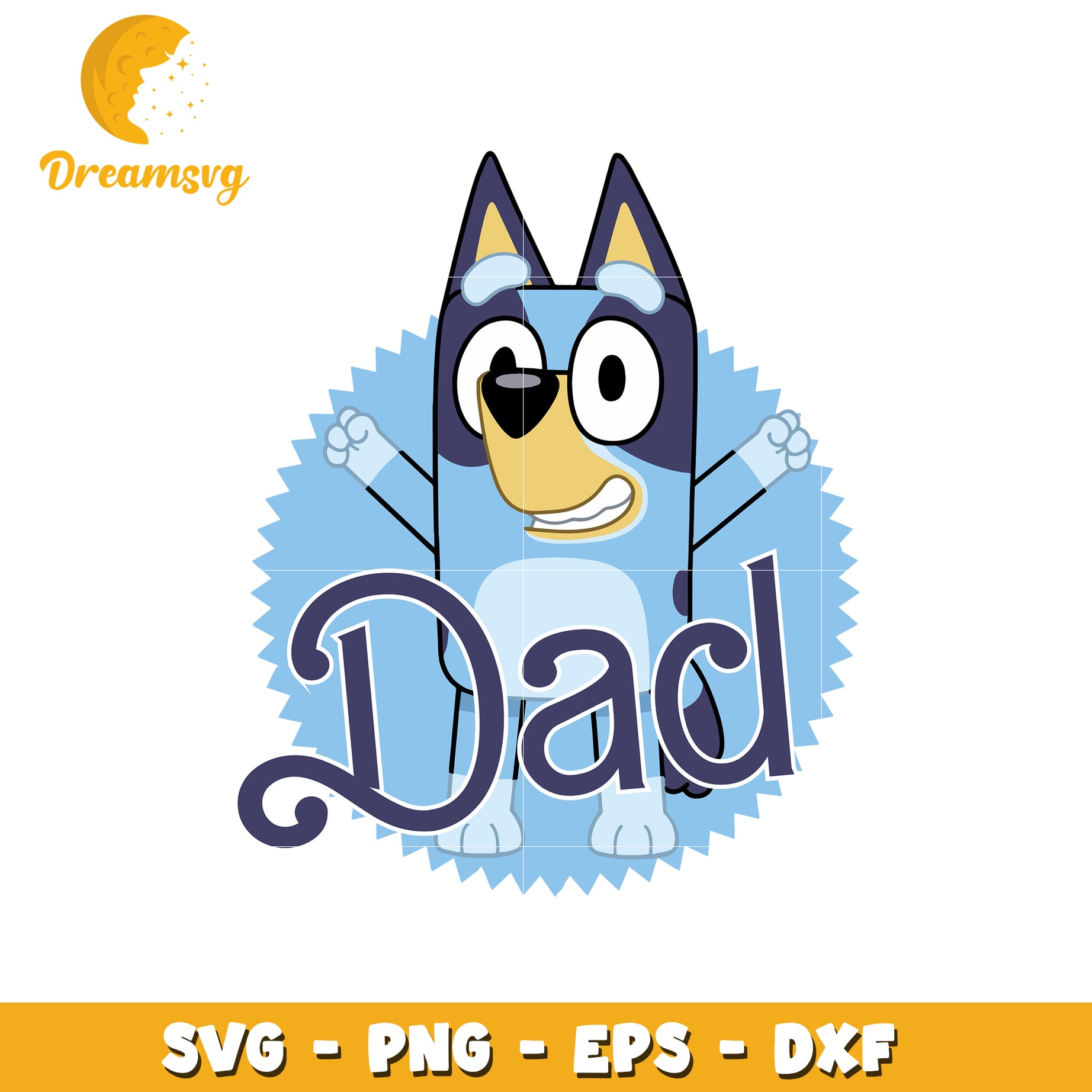 Bluey dad character svg, cartoon svg, bluey characters svg