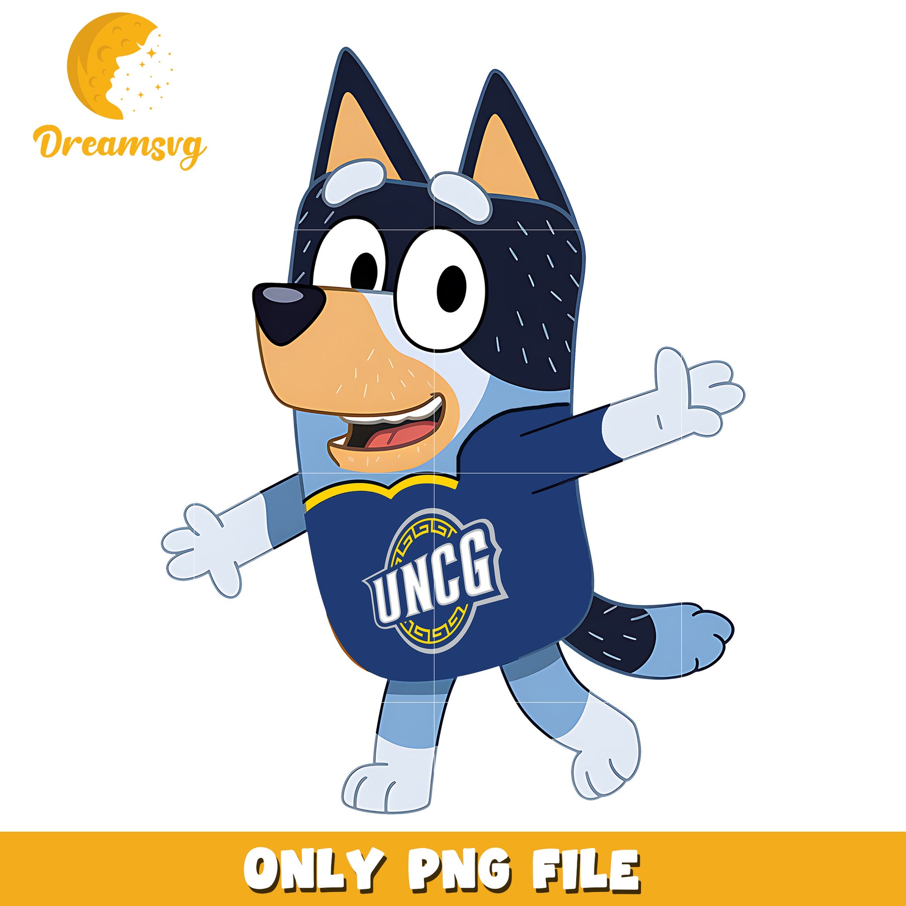 Bluey dad chearleader ncaa png, NC Greensboro Spartans png, ncaa png