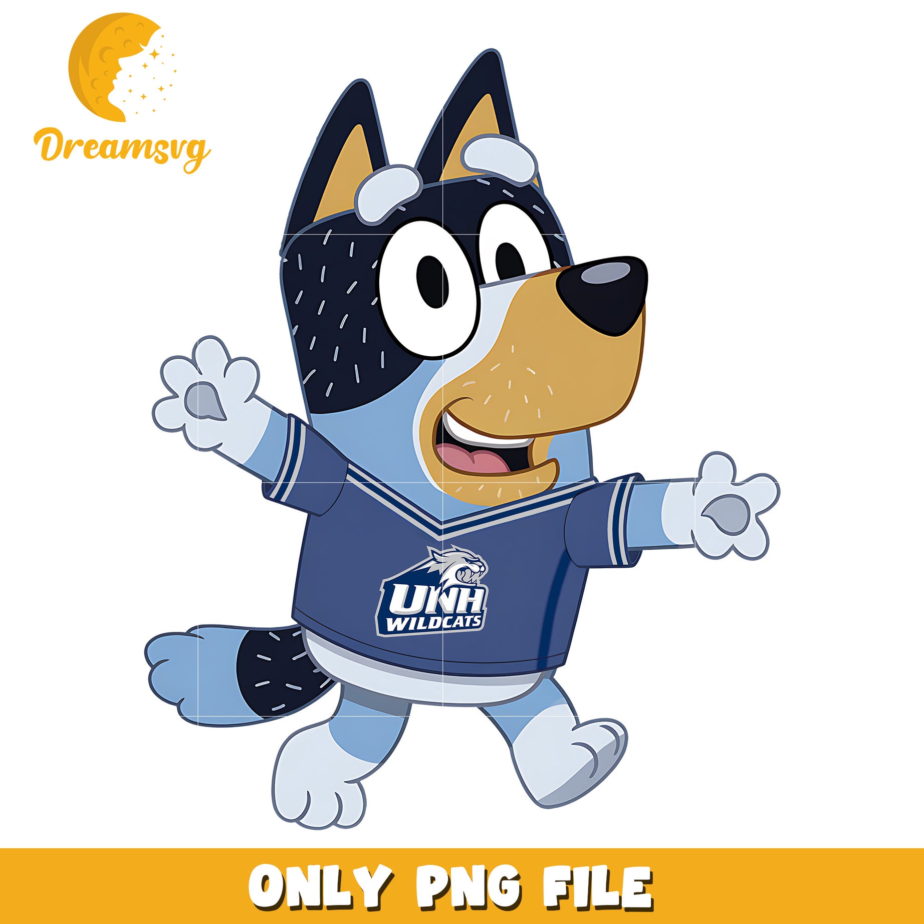 Bluey dad chearleader ncaa png, New Hampshire Wildcats png, ncaa png