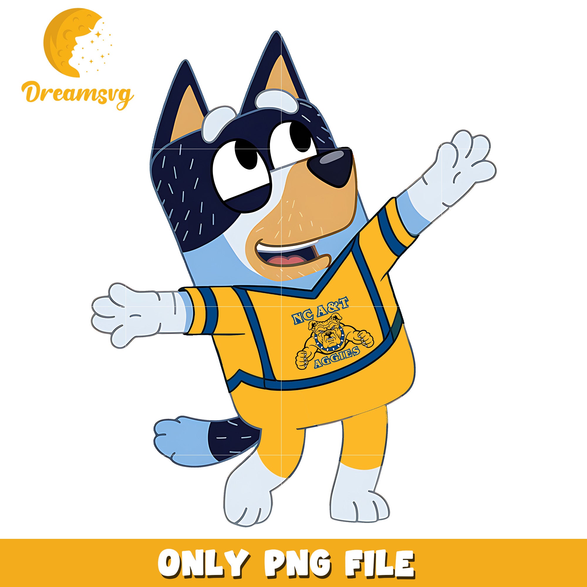 Bluey dad chearleader ncaa png, North Carolina A&T Aggies png