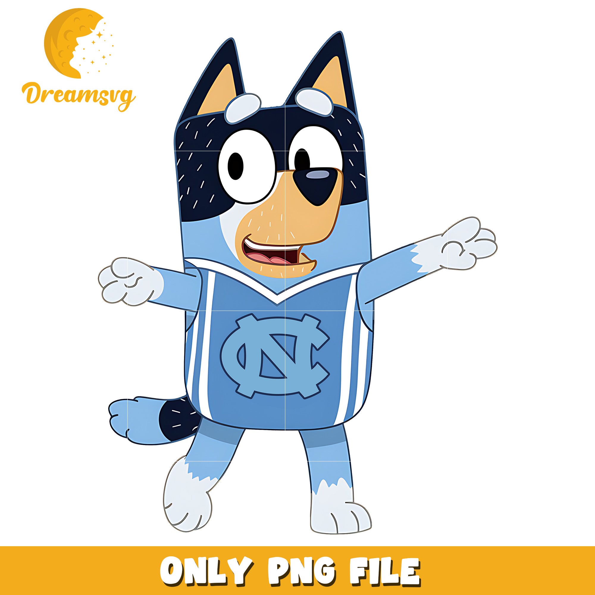 Bluey dad chearleader ncaa png, North Carolina Tar Heels png