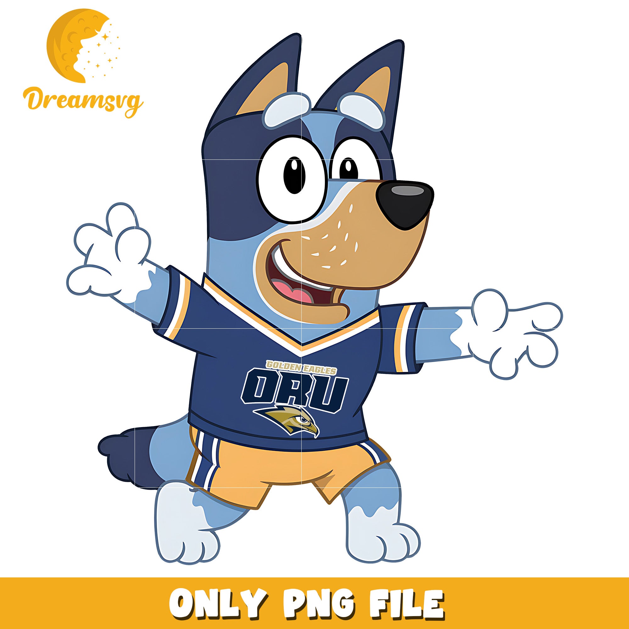 Bluey dad chearleader ncaa png, Oral Roberts Golden Eagles png