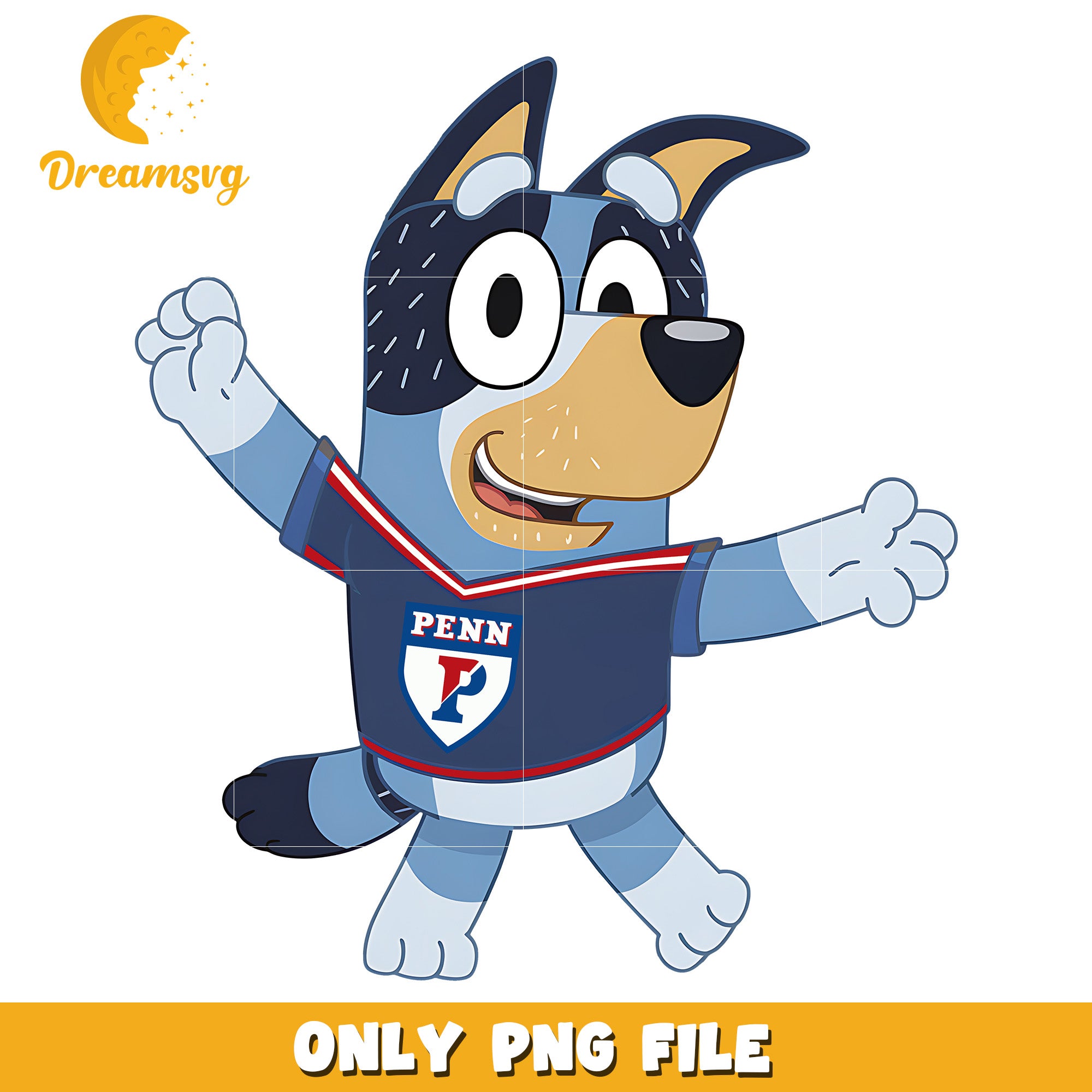 Bluey dad chearleader ncaa png, Penn Quakers png, ncaa png