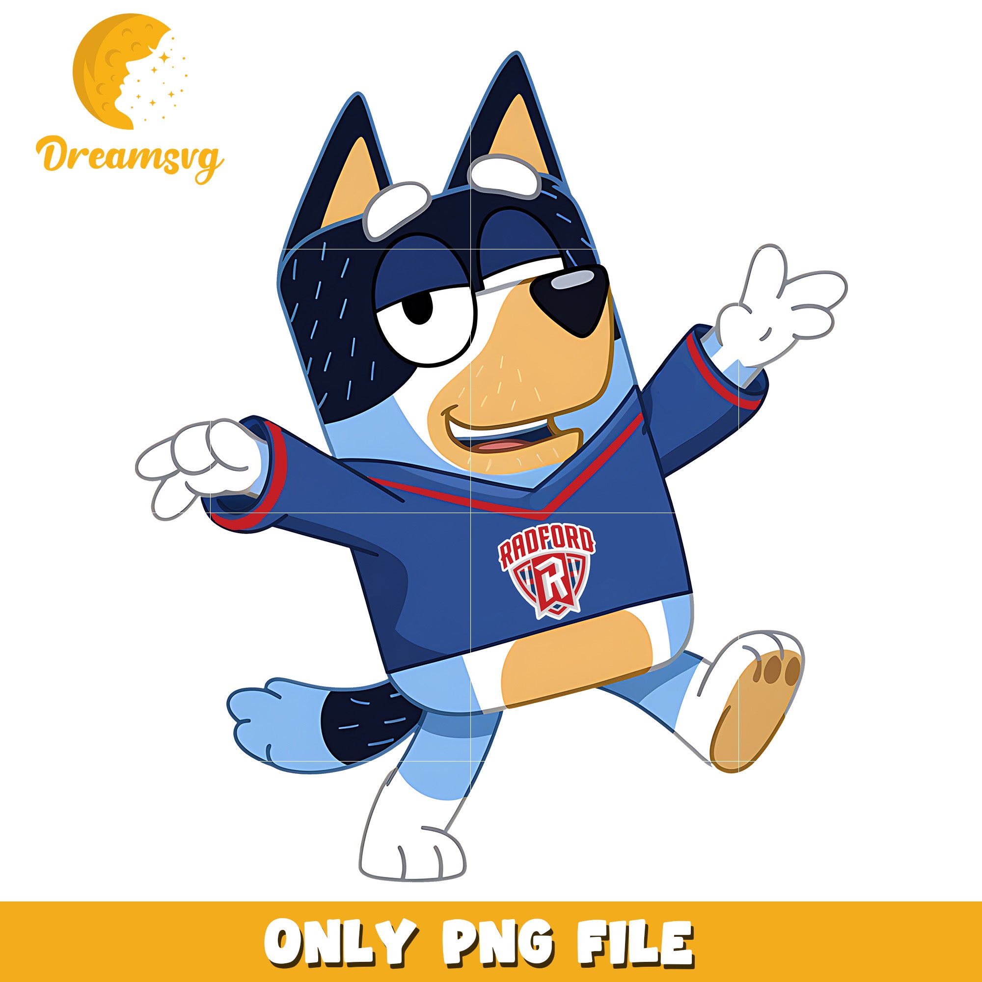 Bluey dad chearleader ncaa png, Radford Highlanders png, ncaa png
