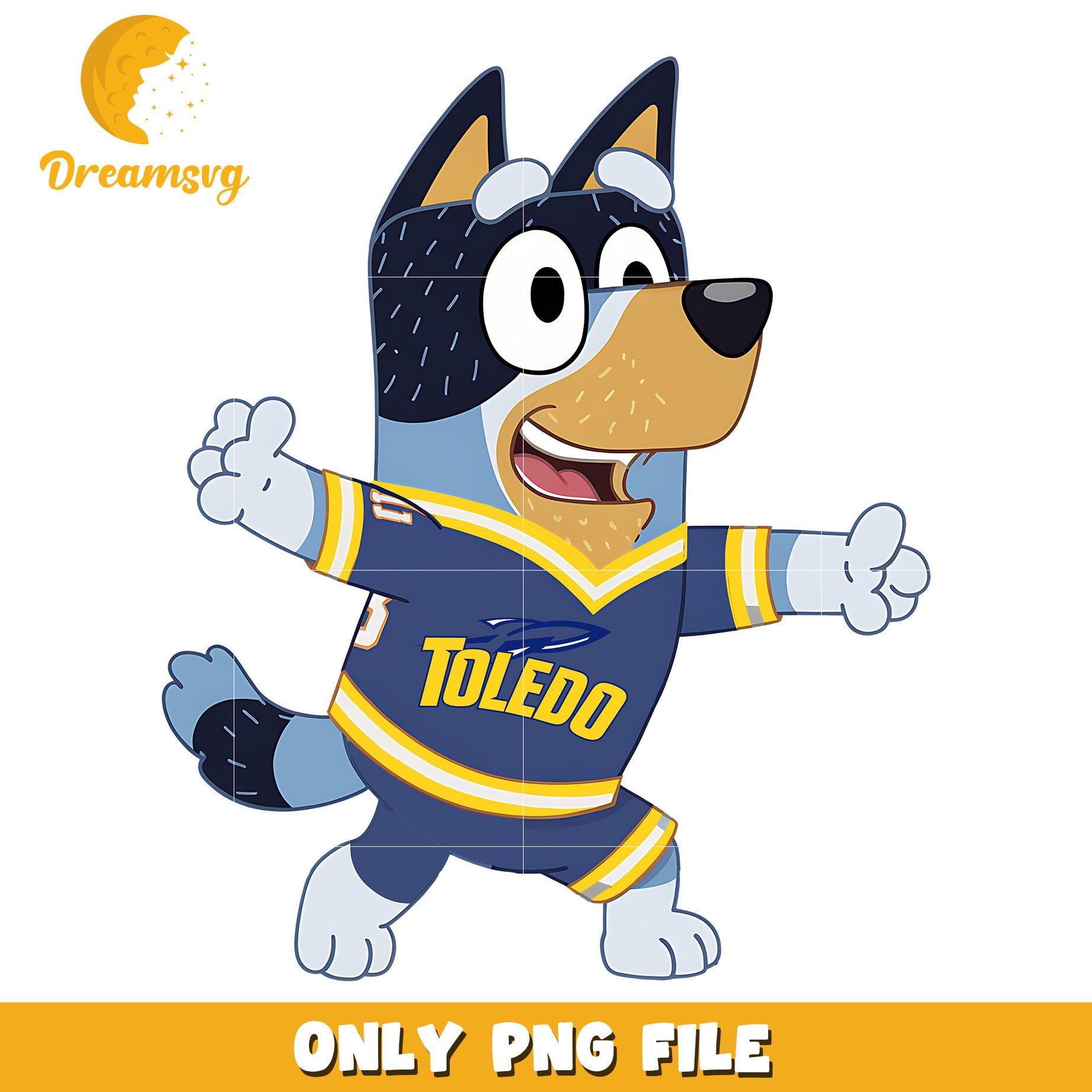 Bluey dad chearleader ncaa team png, Toledo Rockets png, ncaa png