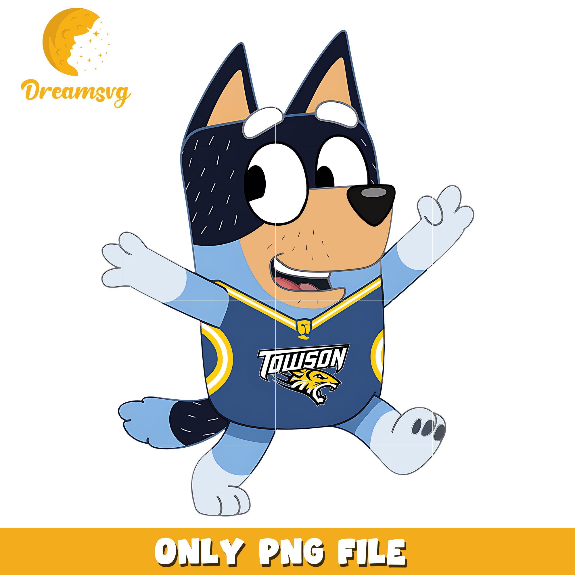 Bluey dad chearleader ncaa team png, Towson Tigers png, ncaa png