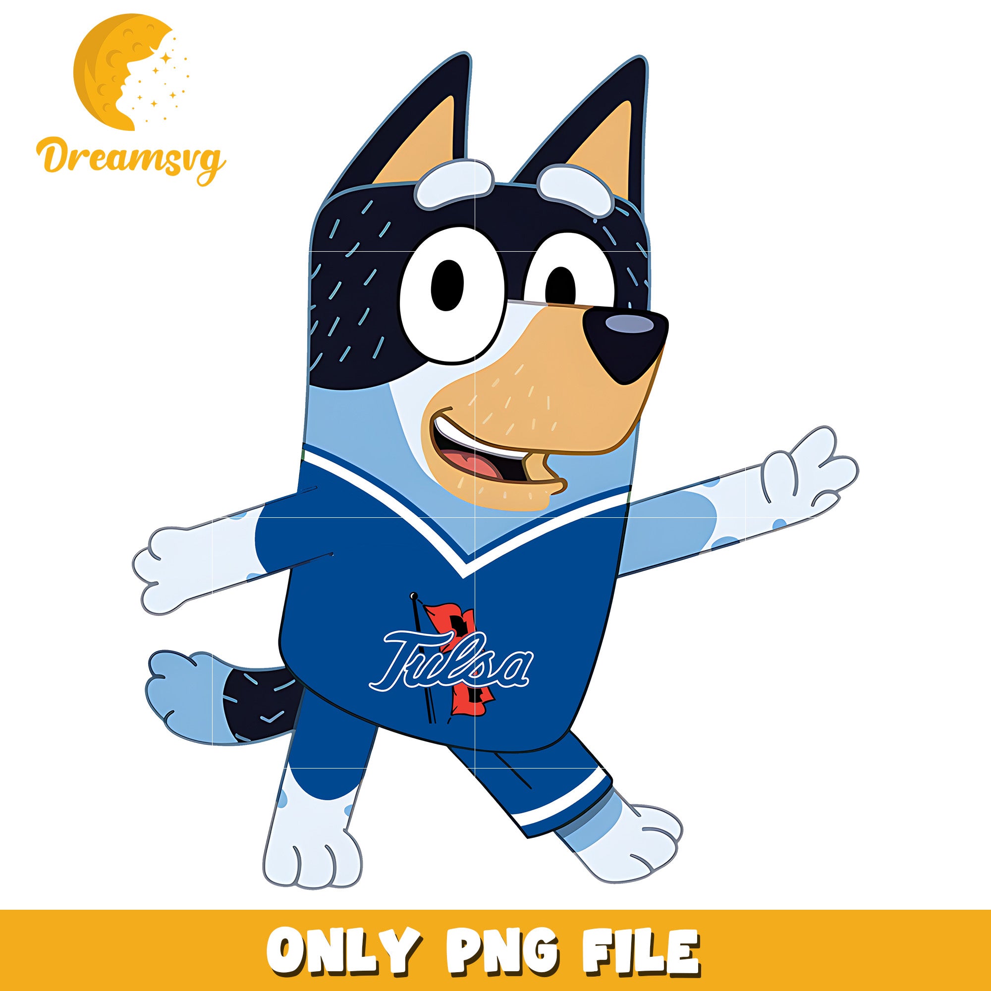 Bluey dad chearleader ncaa team png, Tulsa Golden Hurricane png