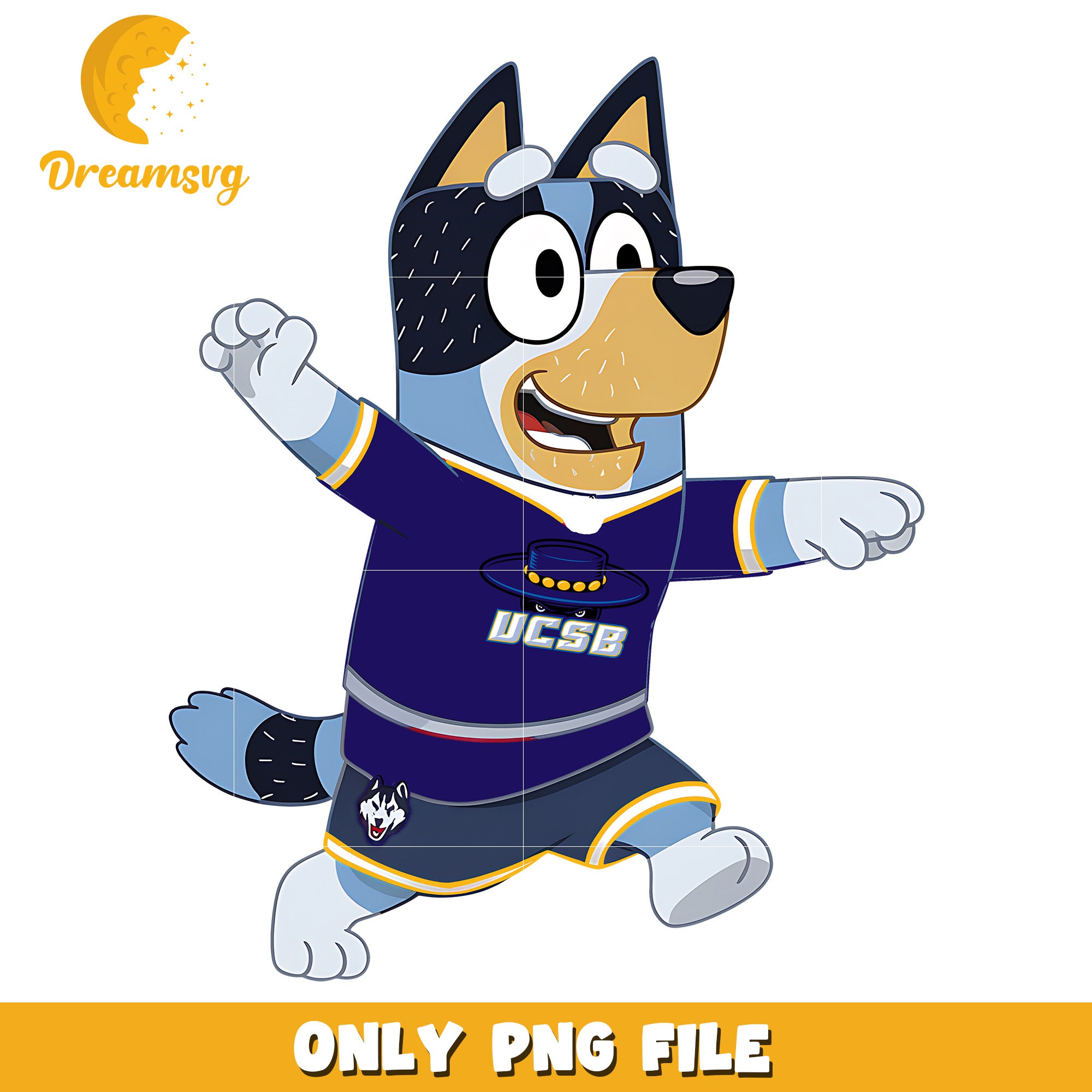 Bluey dad chearleader ncaa team png, UCSB Gauchos png, ncaa png