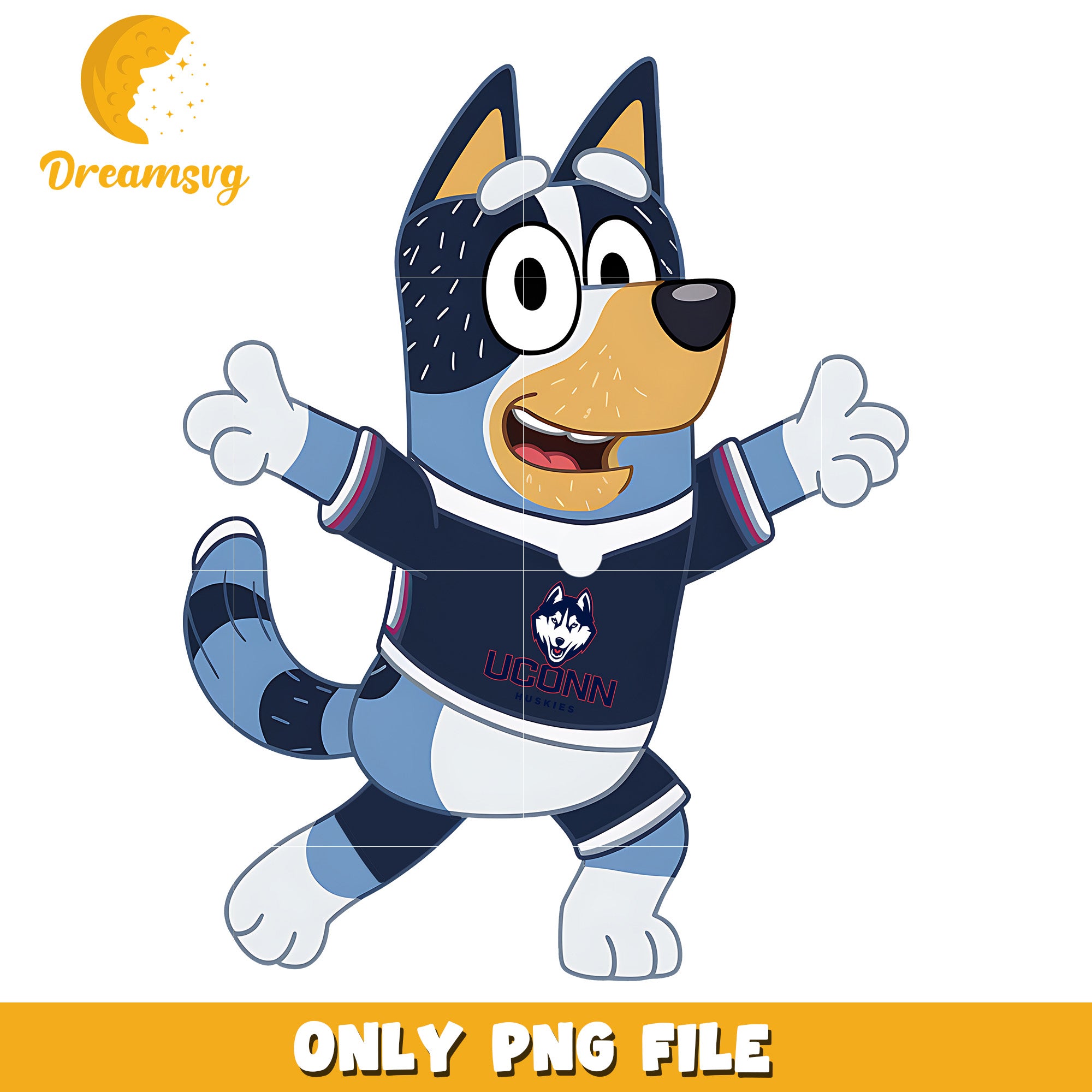 Bluey dad chearleader ncaa team png, UConn Huskies png, ncaa png