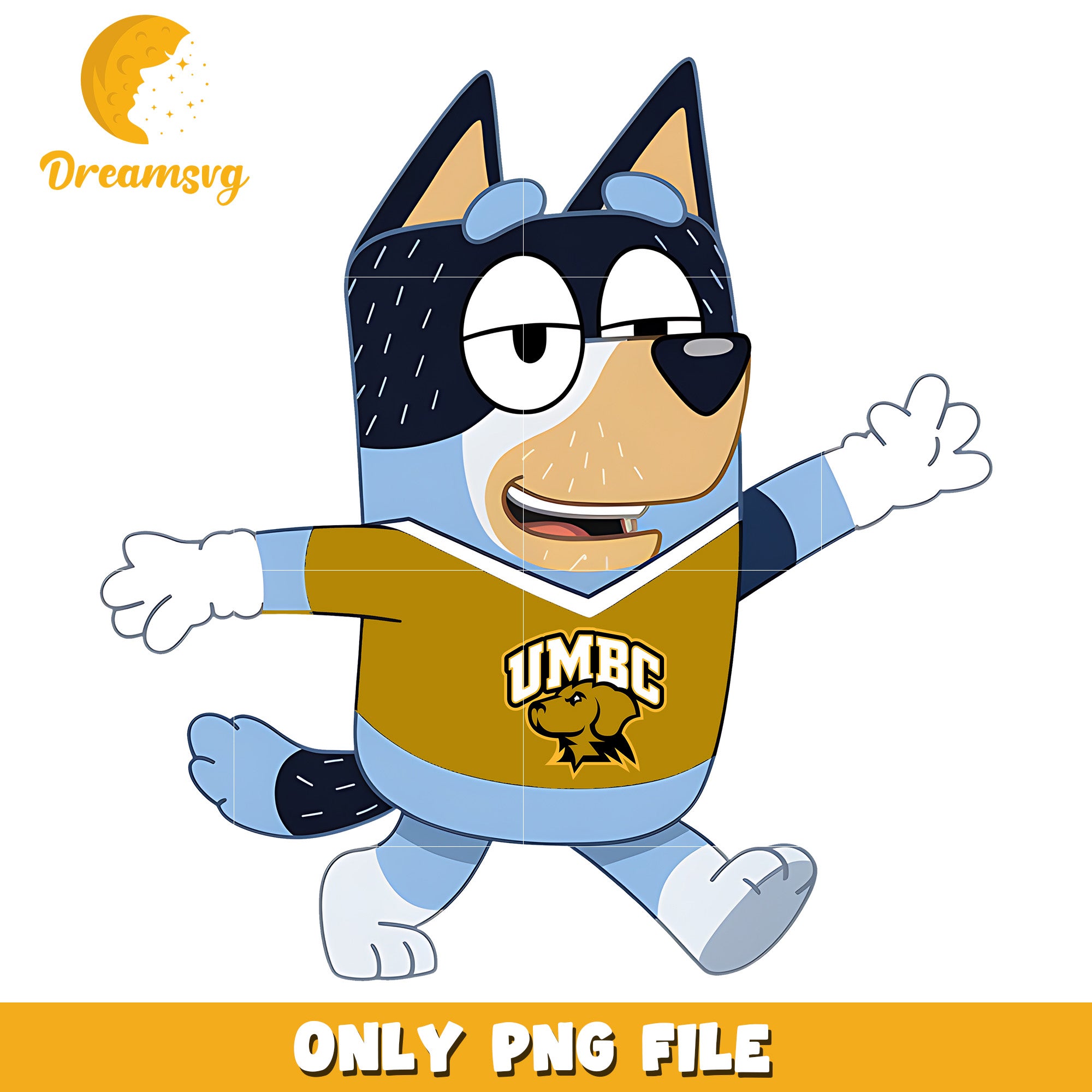 Bluey dad chearleader ncaa team png, UMBC Retrievers png, ncaa png