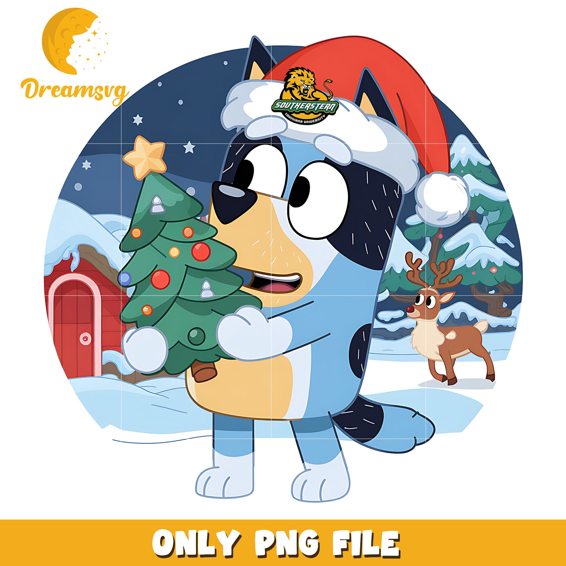 Bluey dad christmas png, Southeastern Louisiana Lions png, ncaa png