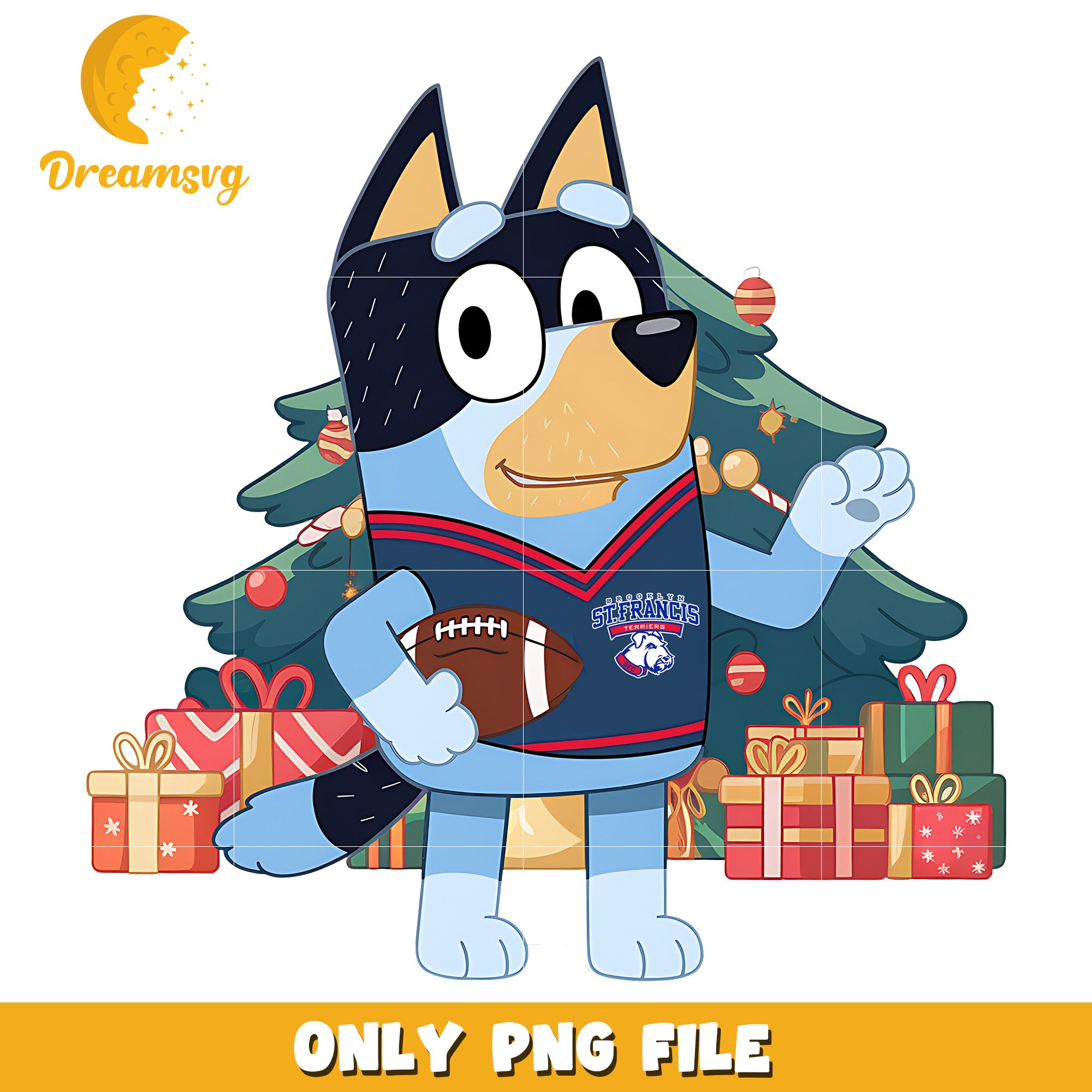 Bluey dad christmas tree png, St Francis Terriers png, ncaa png