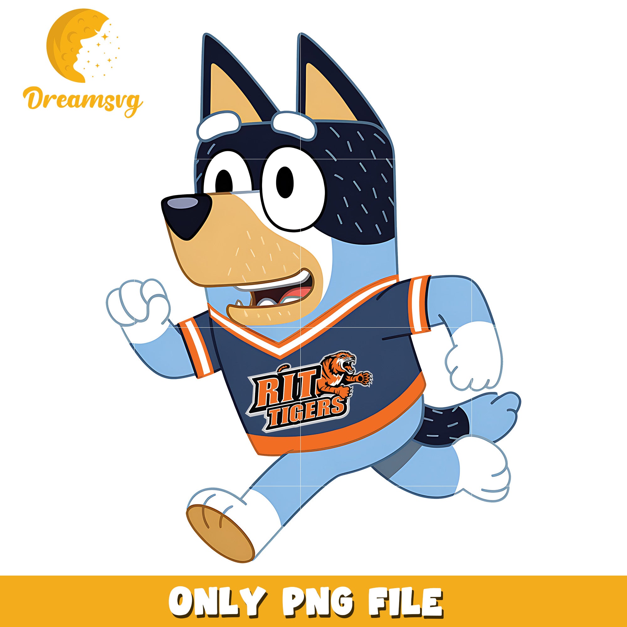 Bluey dad ncaa fan png, RIT Tigers png, ncaa team png