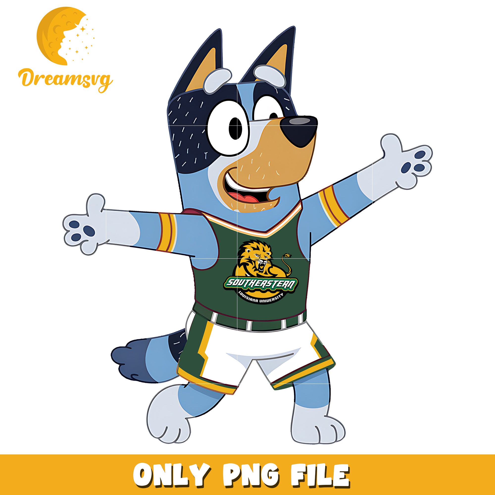 Bluey dad ncaa fan png, Southeastern Louisiana Lions png, ncaa png