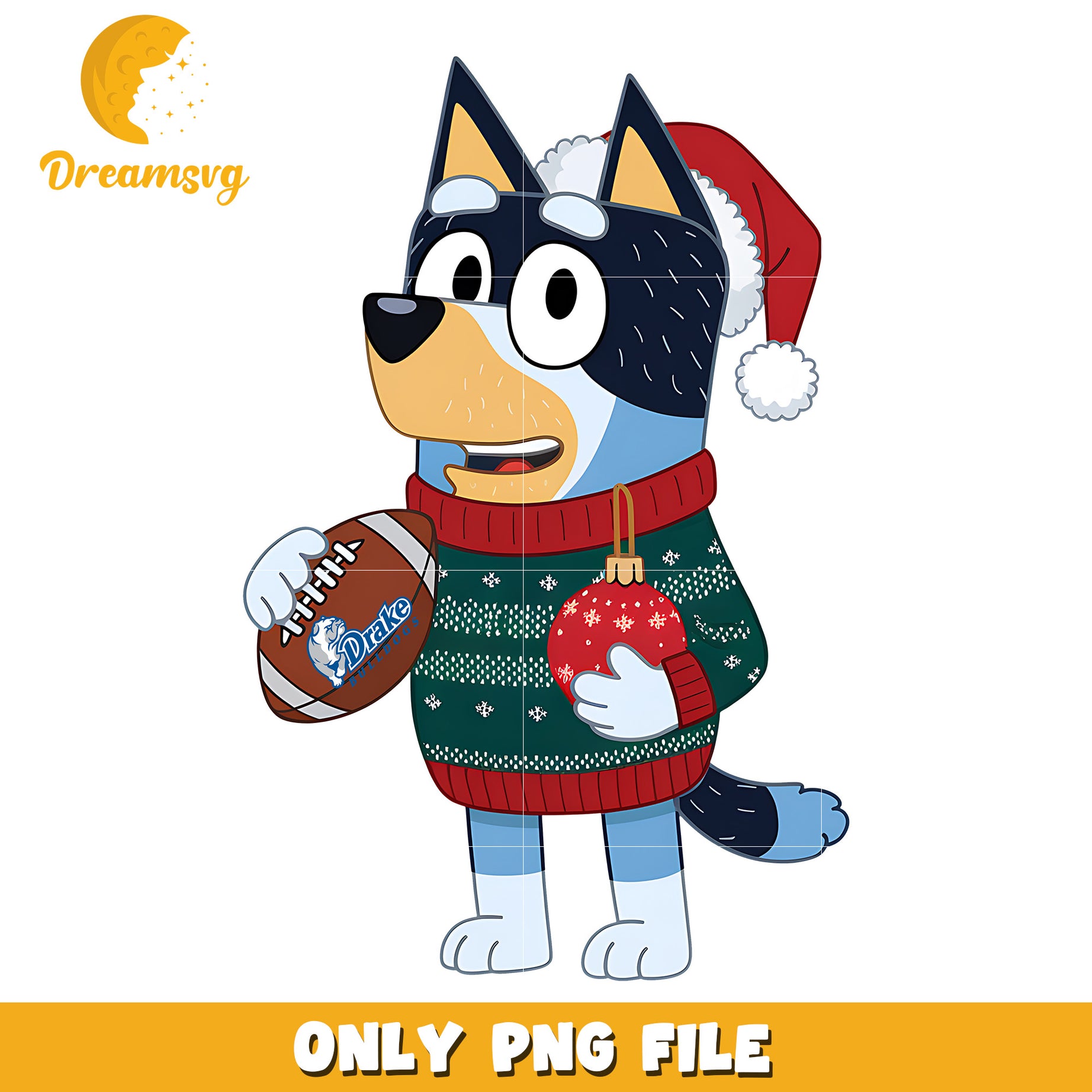 Bluey dad rugby ball png, Drake Bulldogs png, ncaa png